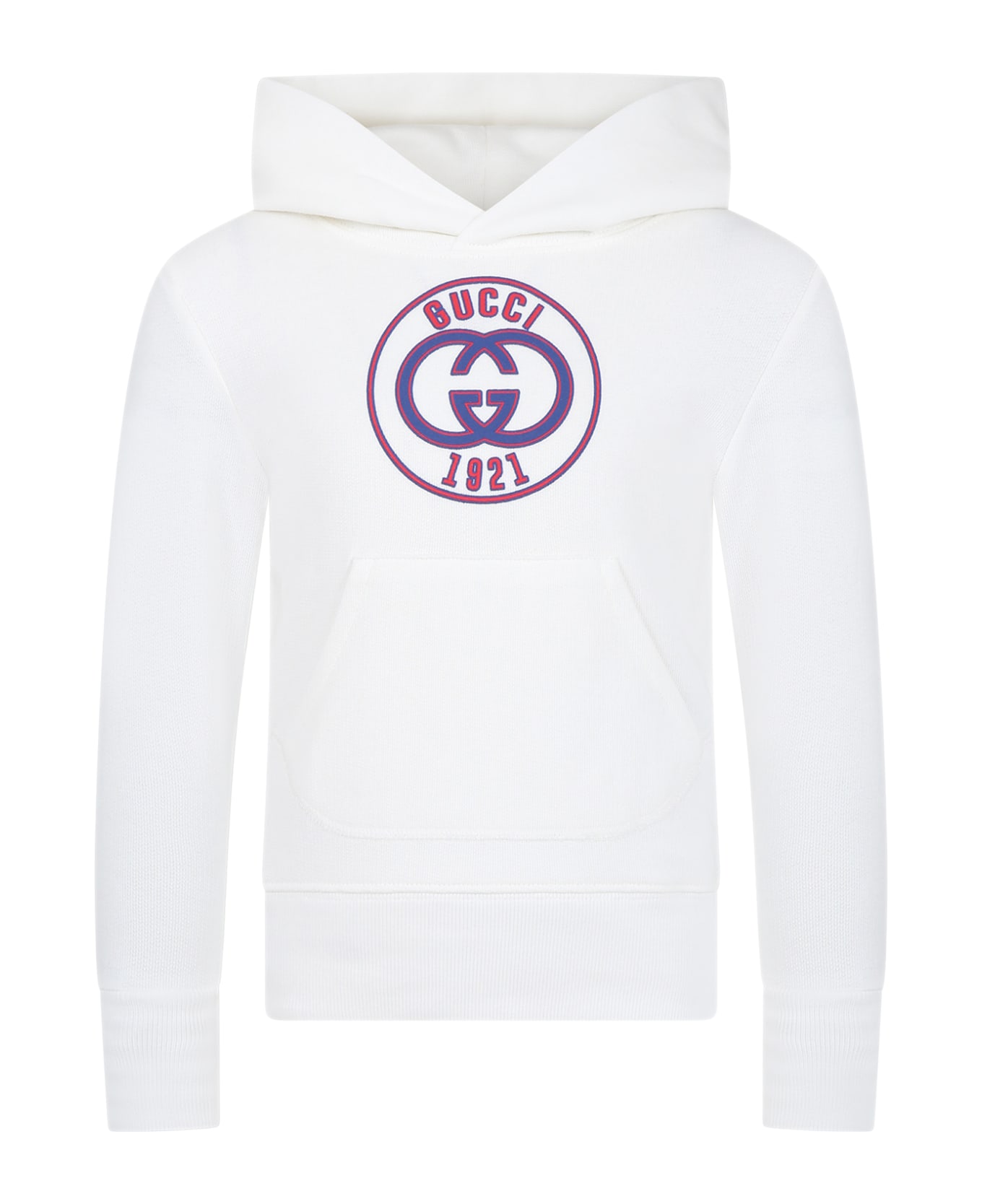 Gucci White Sweatshirt For Boy With Double G - White
