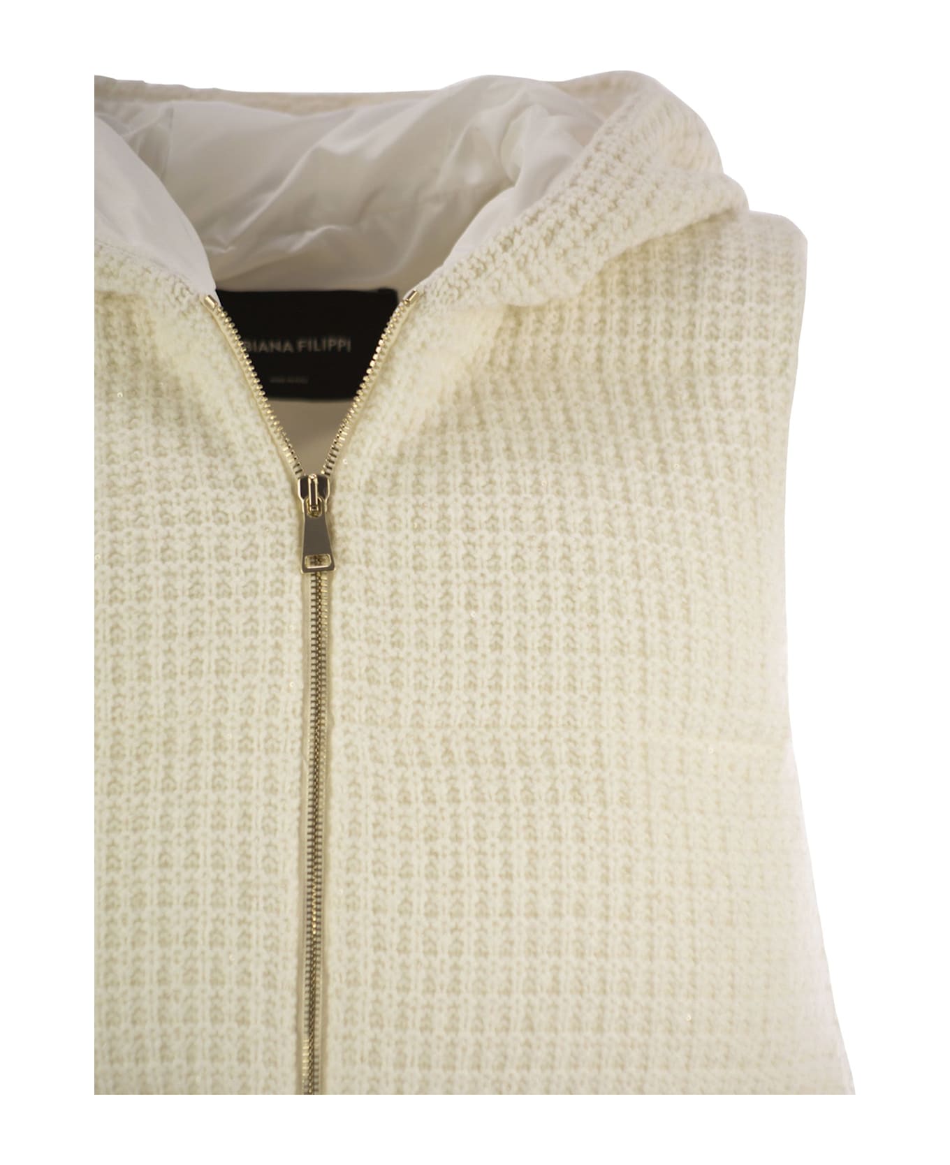 Fabiana Filippi Knitted Vest With Hood - WHITE