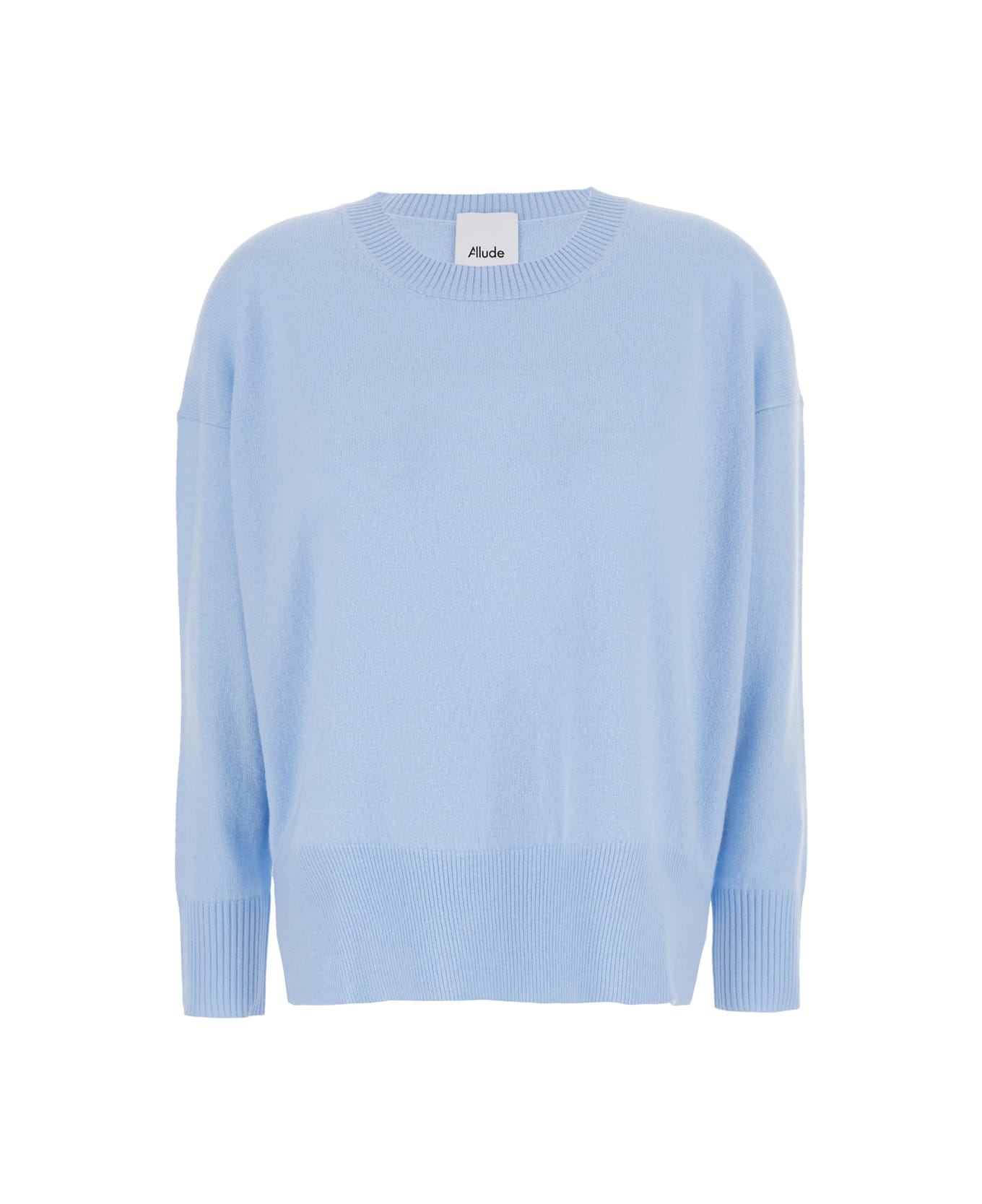 Allude Light Blue Crewneck Sweater In Cashmere Woman - Light blue