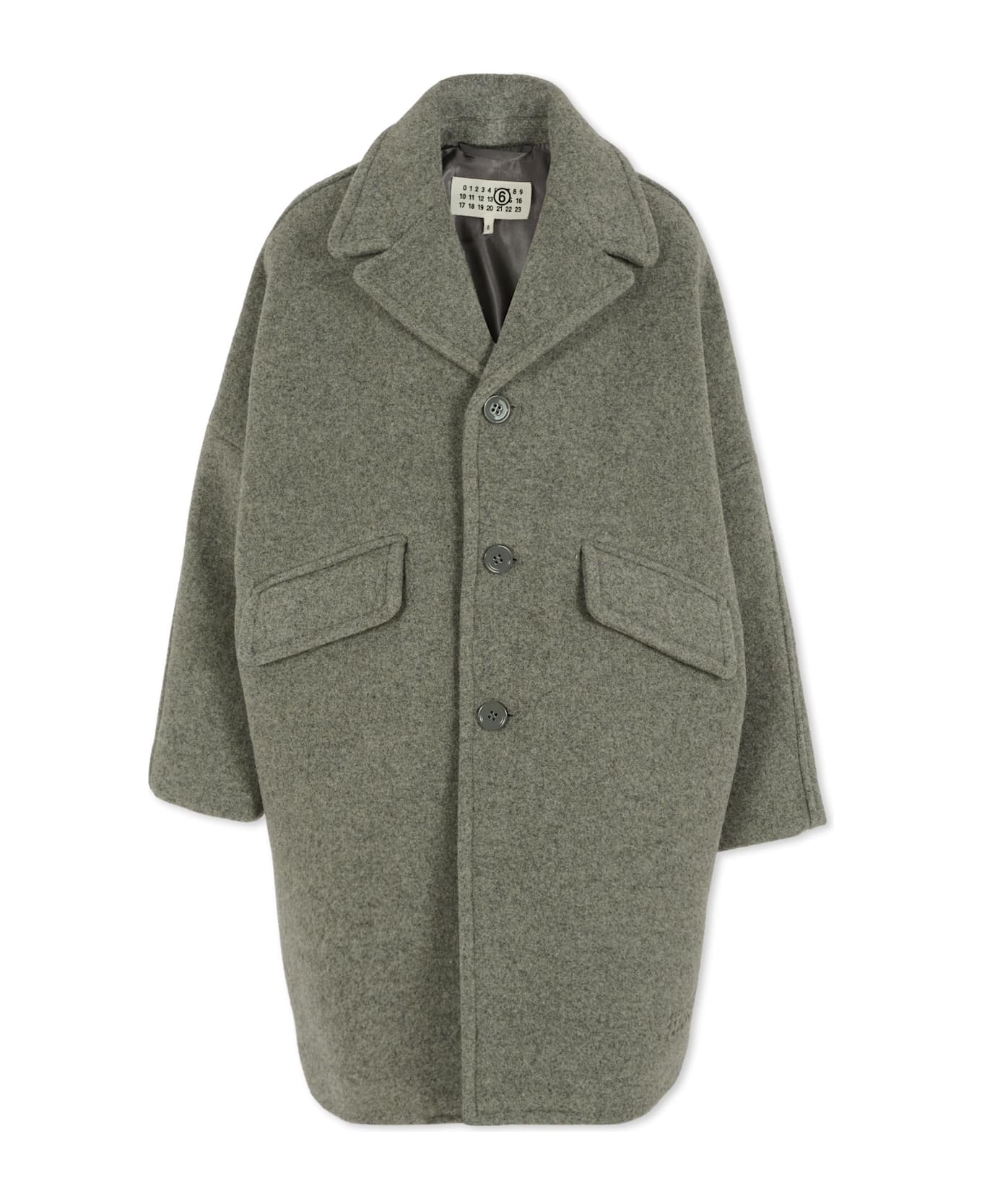 MM6 Maison Margiela Grey Coat For Kids With Logo - Grey