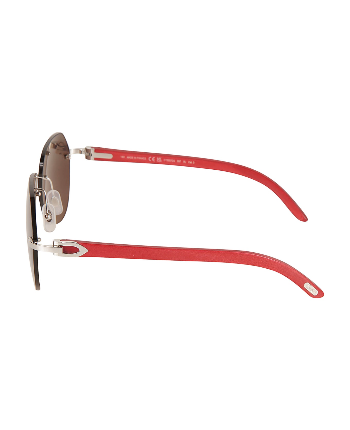 Cartier Eyewear Logo Rim-less Sunglasses - 057 サングラス