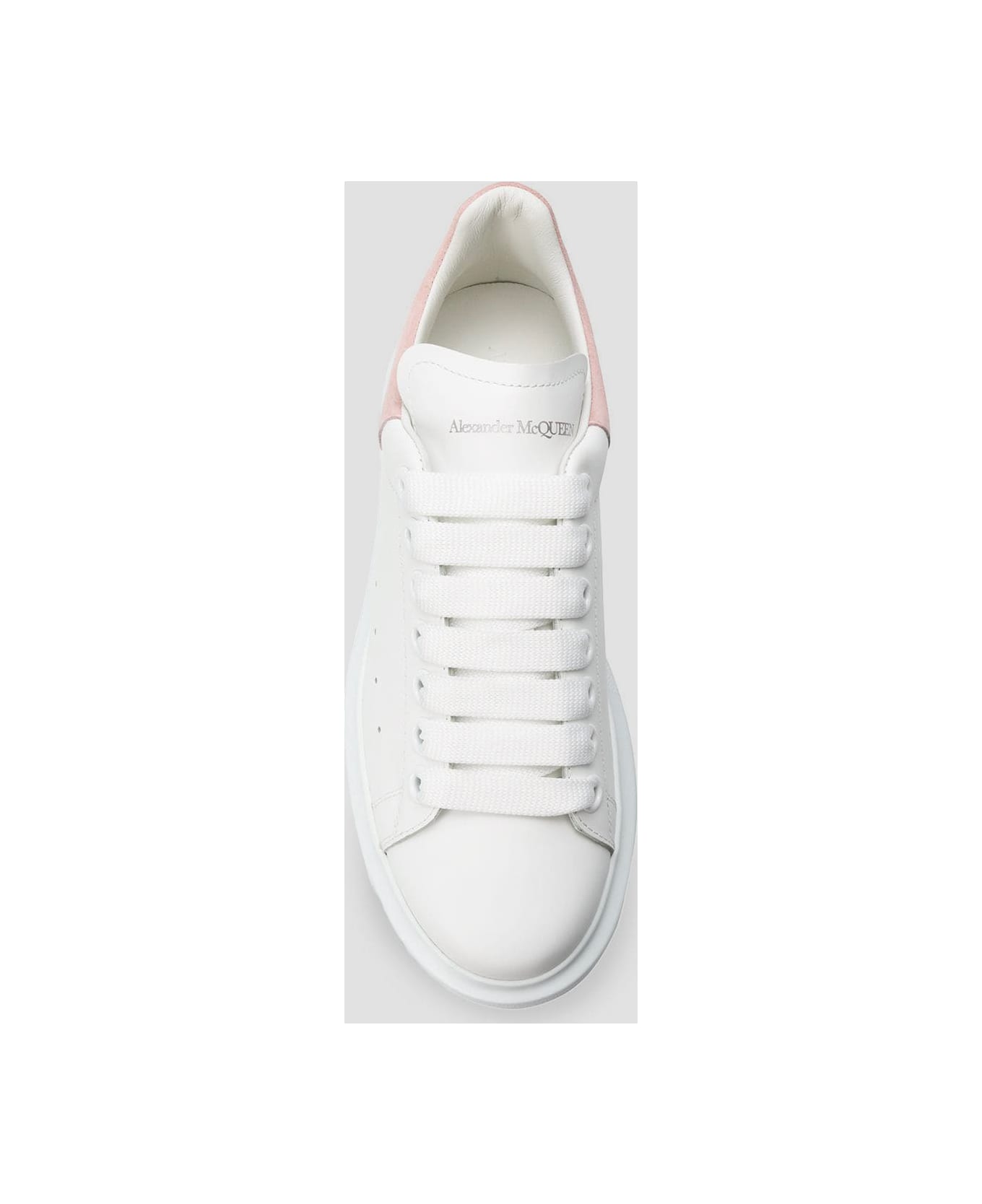 Alexander McQueen White And Pink Leather Sneakers - WHITE/PATCHOULI