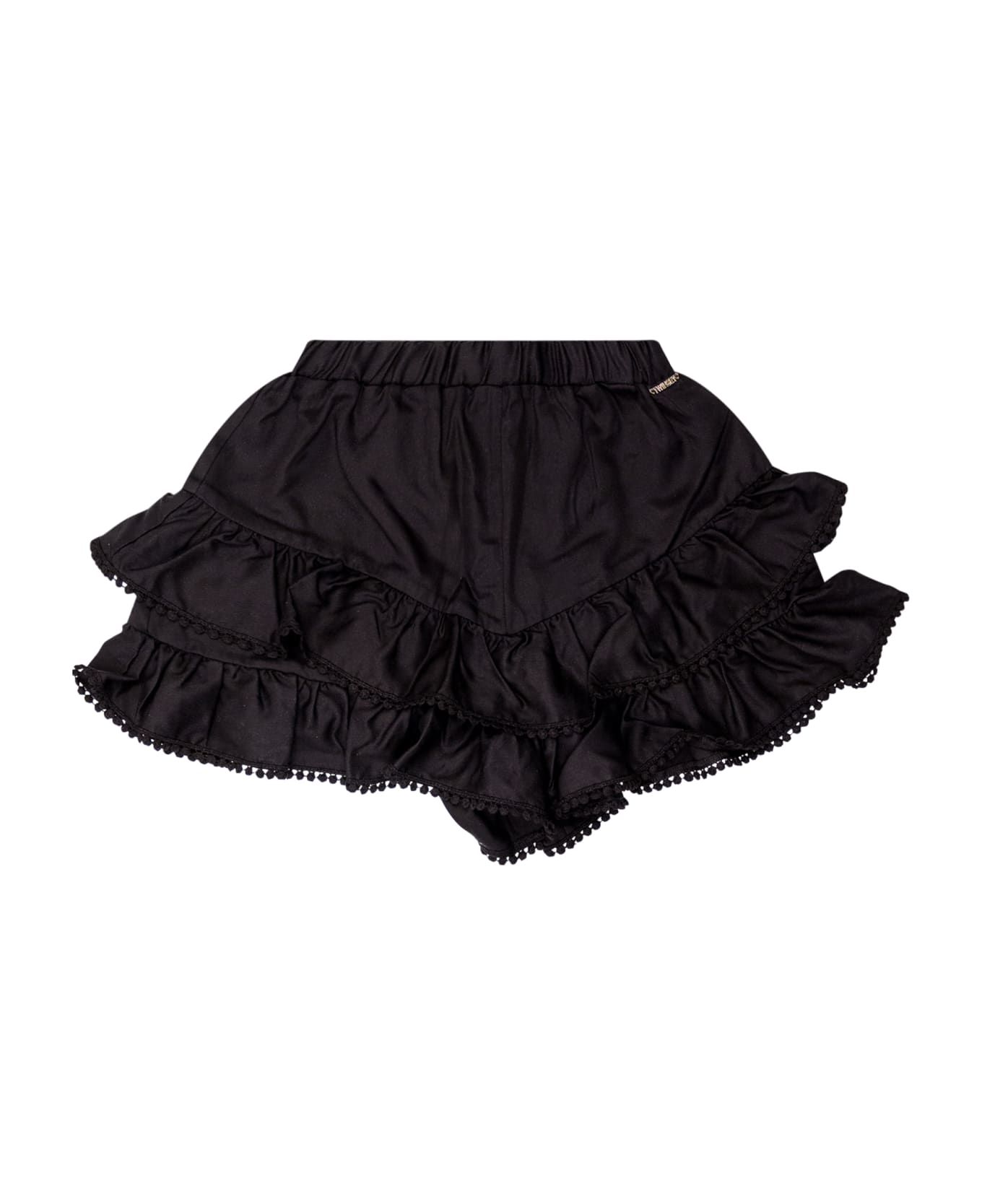TwinSet Shorts With Ruffle - Black