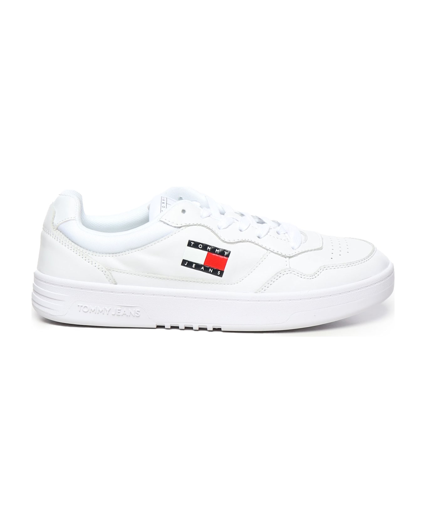 Tommy Hilfiger Leather Sneakers With Logo - White