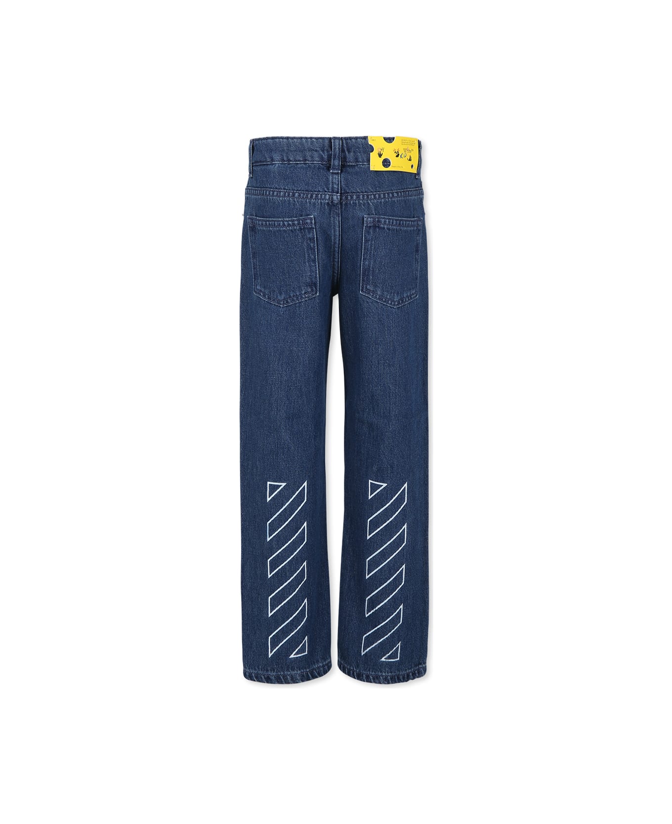 Off-White Blue Jeans For Boy With Logo - Denim