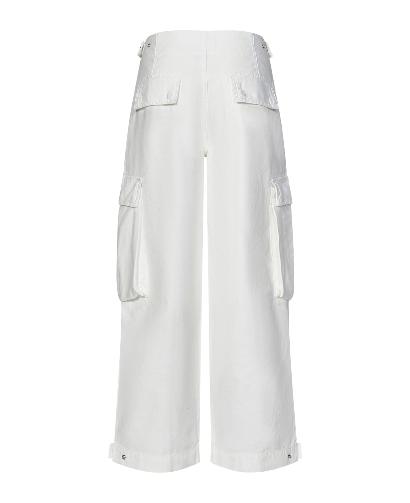 Frame Wide Leg Cargo Trousers - White ボトムス