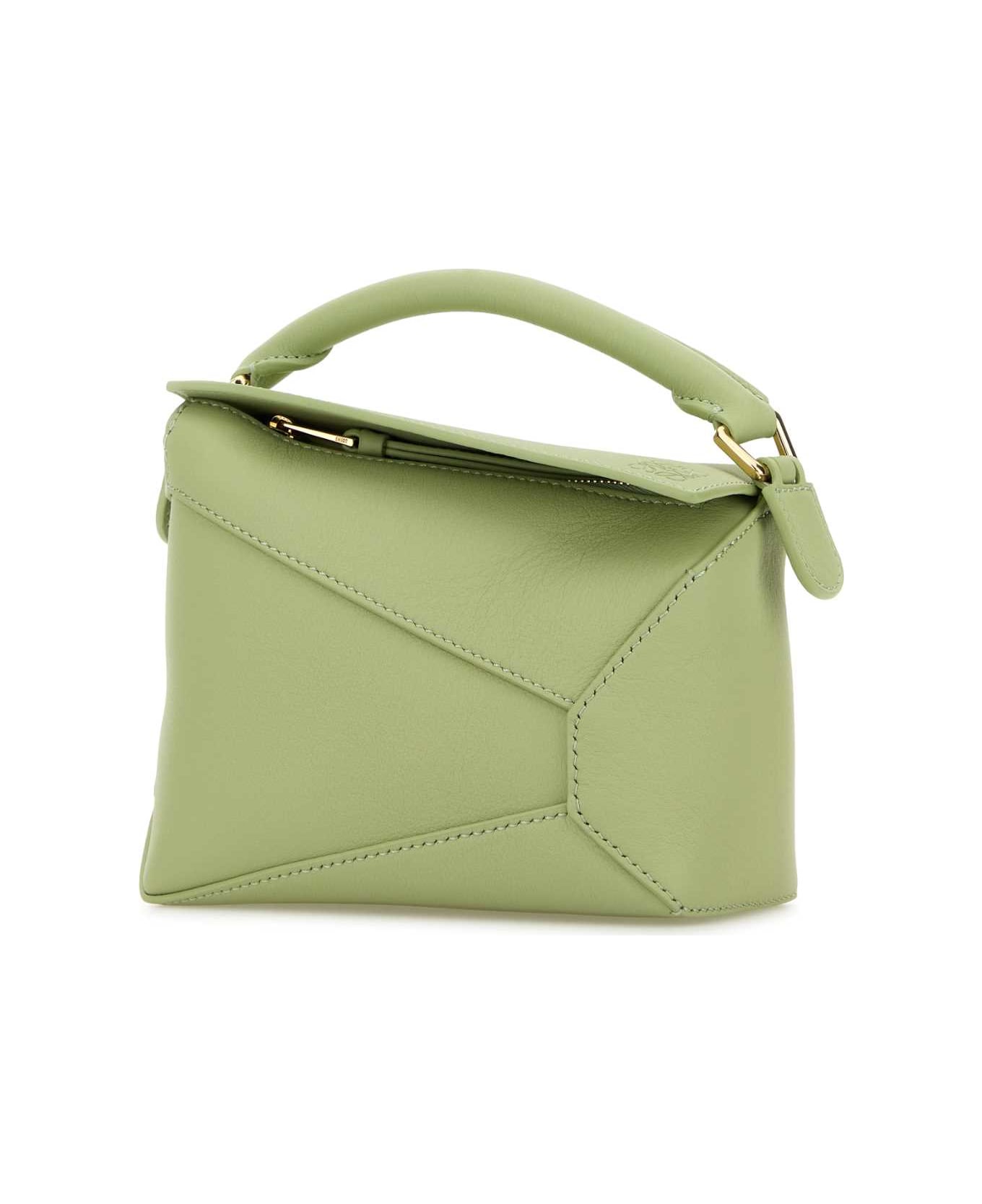 Loewe Pastel Green Leather Mini Puzzle Handbag - LIGHTPEAR