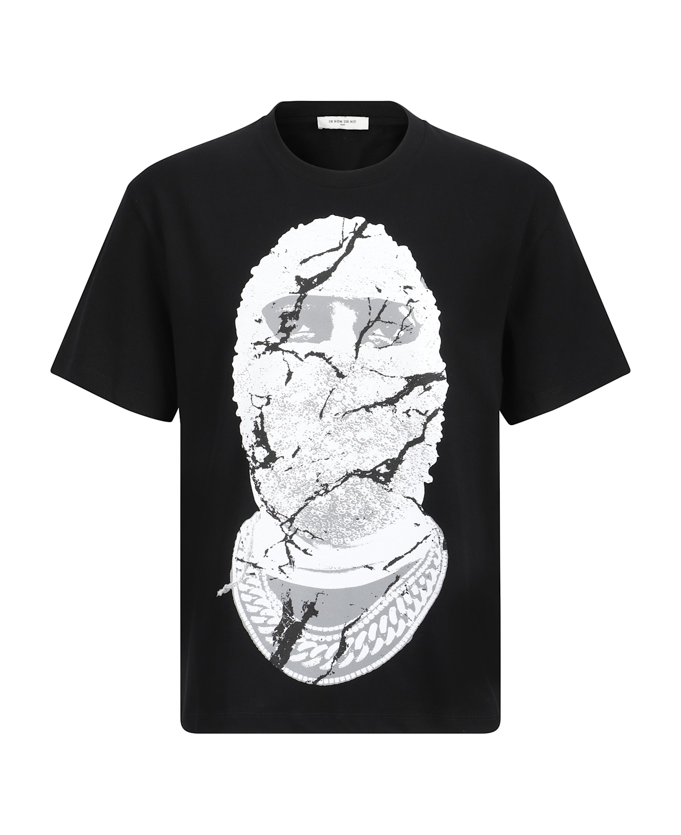 ih nom uh nit Mask Marble Effect T-shirt - Black