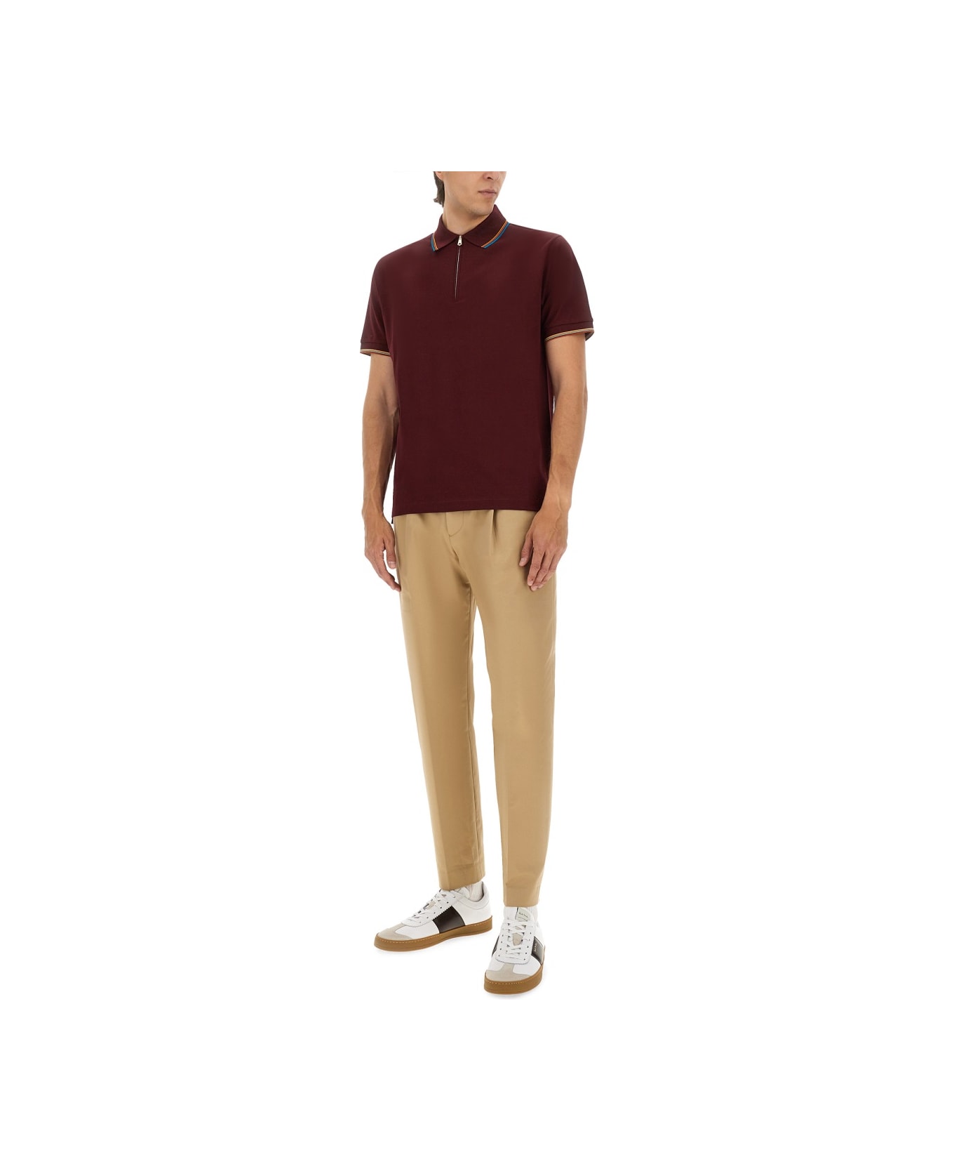 Paul Smith Zip Polo. - RED