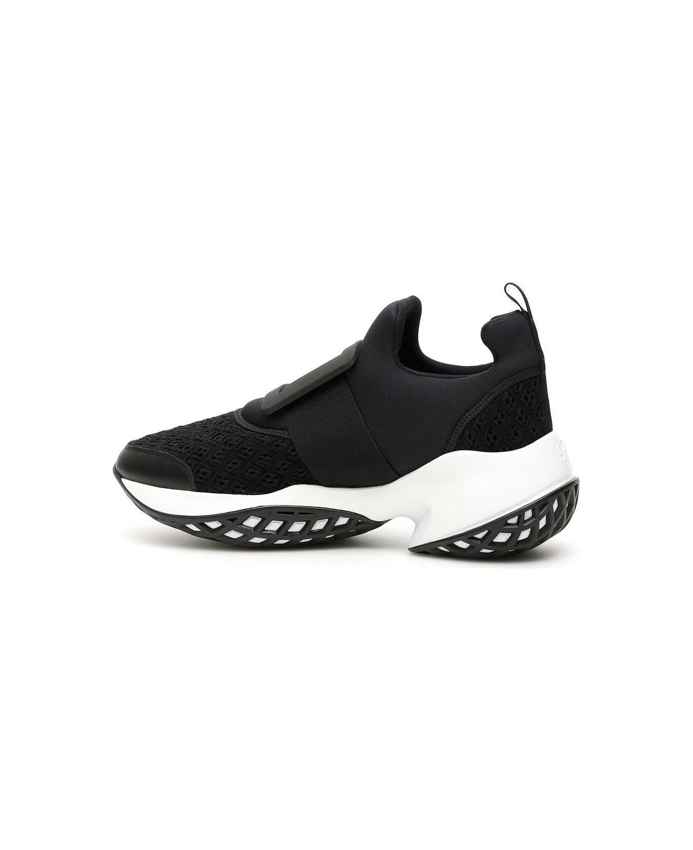 Roger Vivier Viv' Run Covered Buckle Sneakers - Black