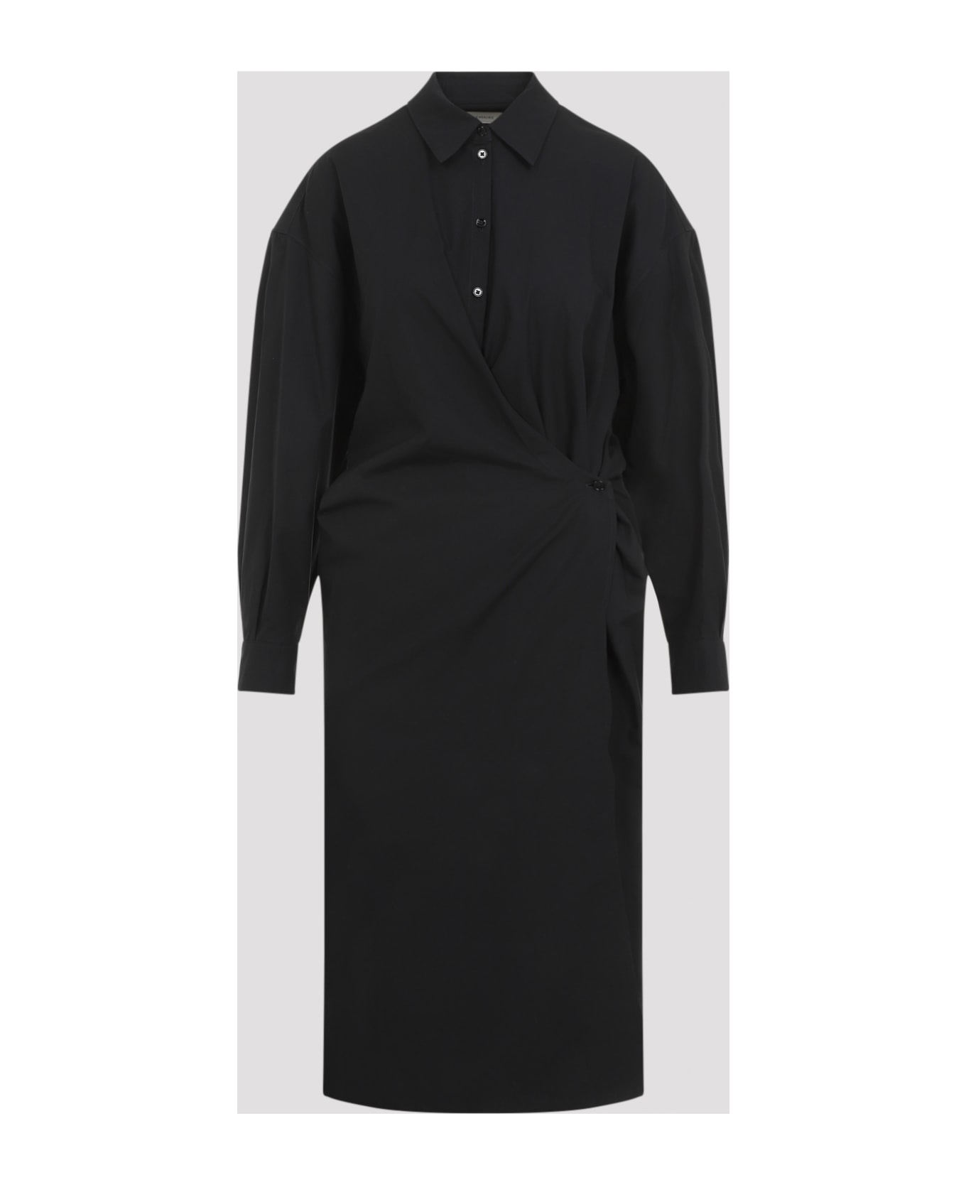 Lemaire Straight Collar Twisted Dress - Caviar