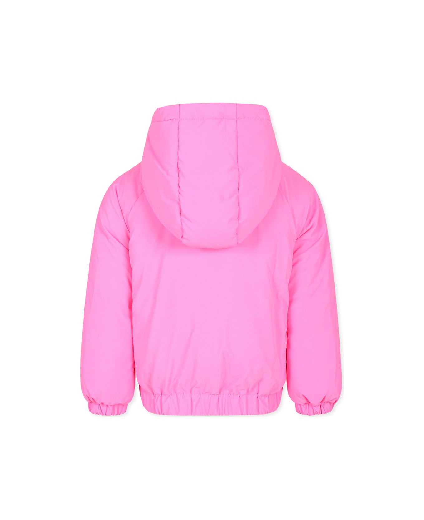 Billieblush Fuchsia Down Jacket For Girl With Hearts - Fuchsia