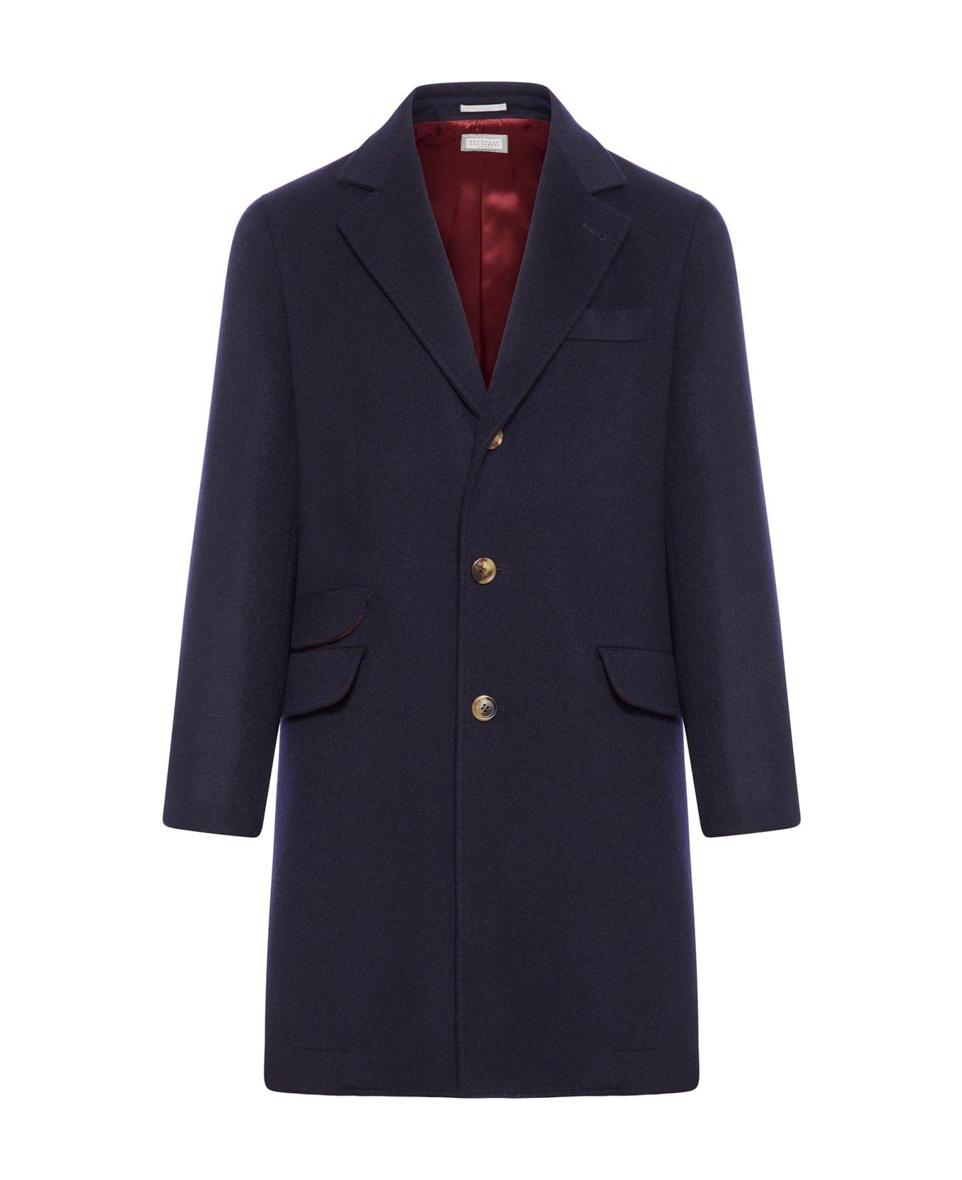 Brunello Cucinelli Classic Buttoned Coat - Navy Antracite コート