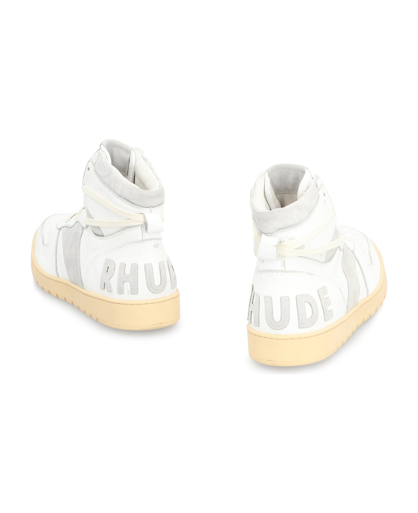Rhude Rhecess Leather High-top Sneakers - White