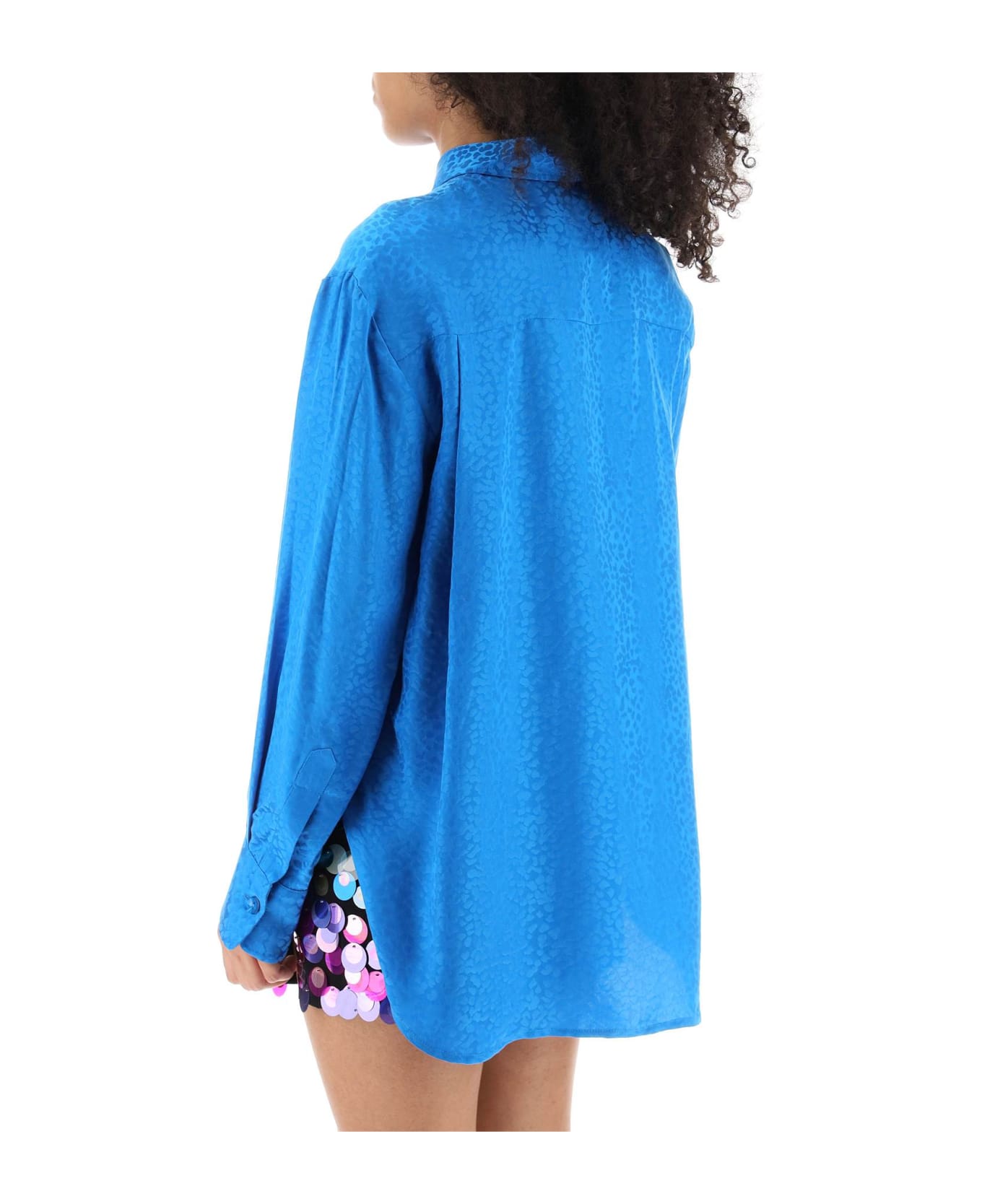 Art Dealer Charlie Shirt In Jacquard Silk - BLUE (Blue)