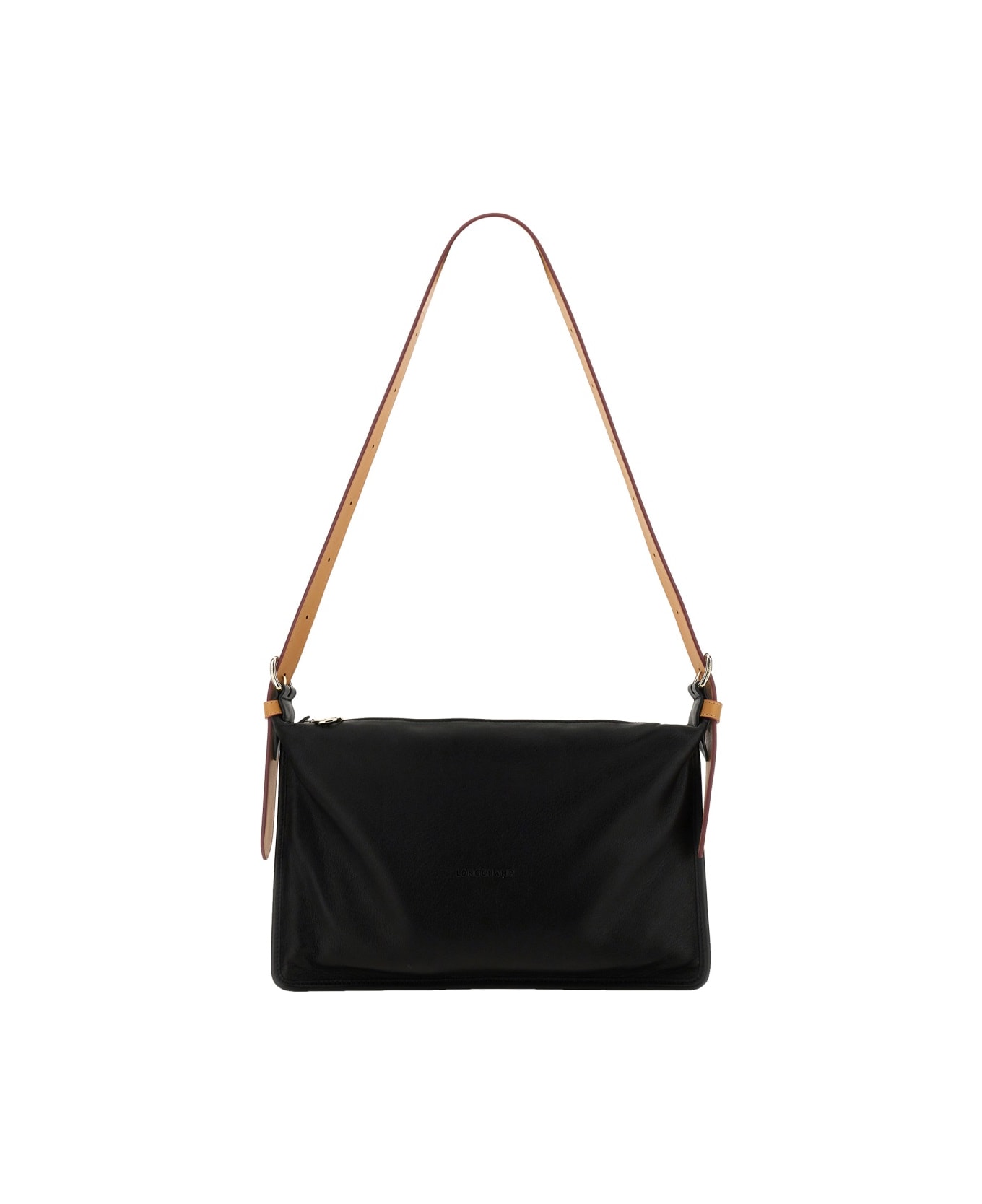 Longchamp Shoulder Bag "smoothie" M - BLACK