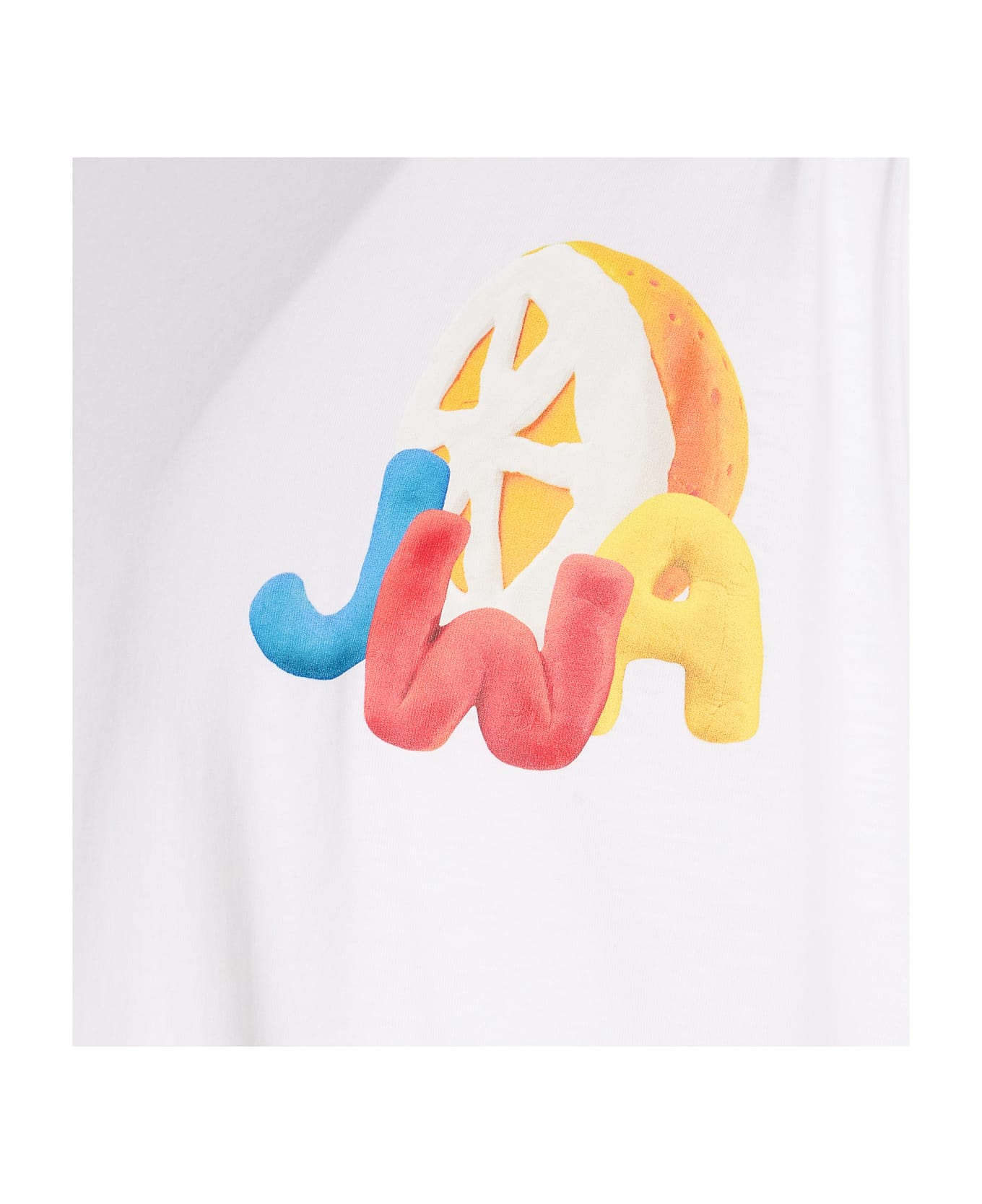 J.W. Anderson Orange Print Jwa Logo T-shirt - White