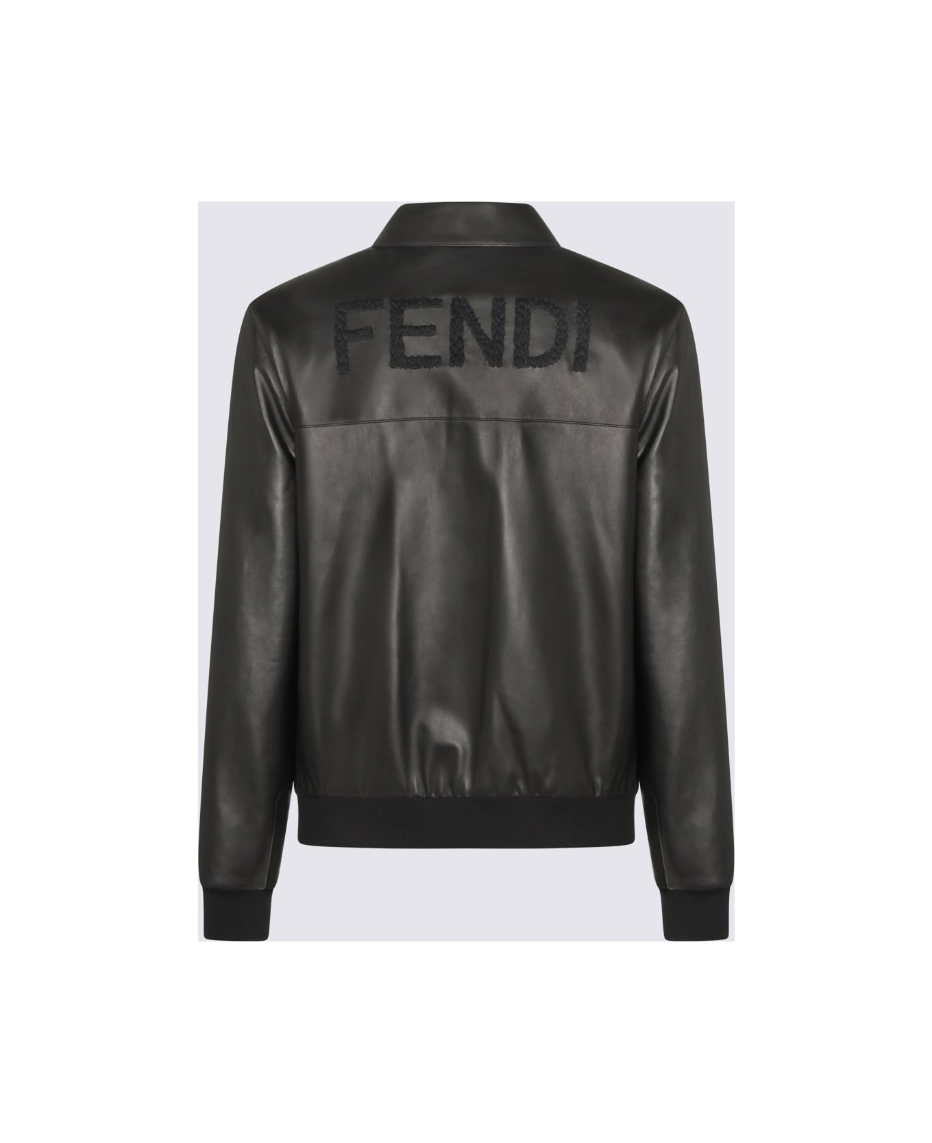 Fendi Black Leather Jacket - Black