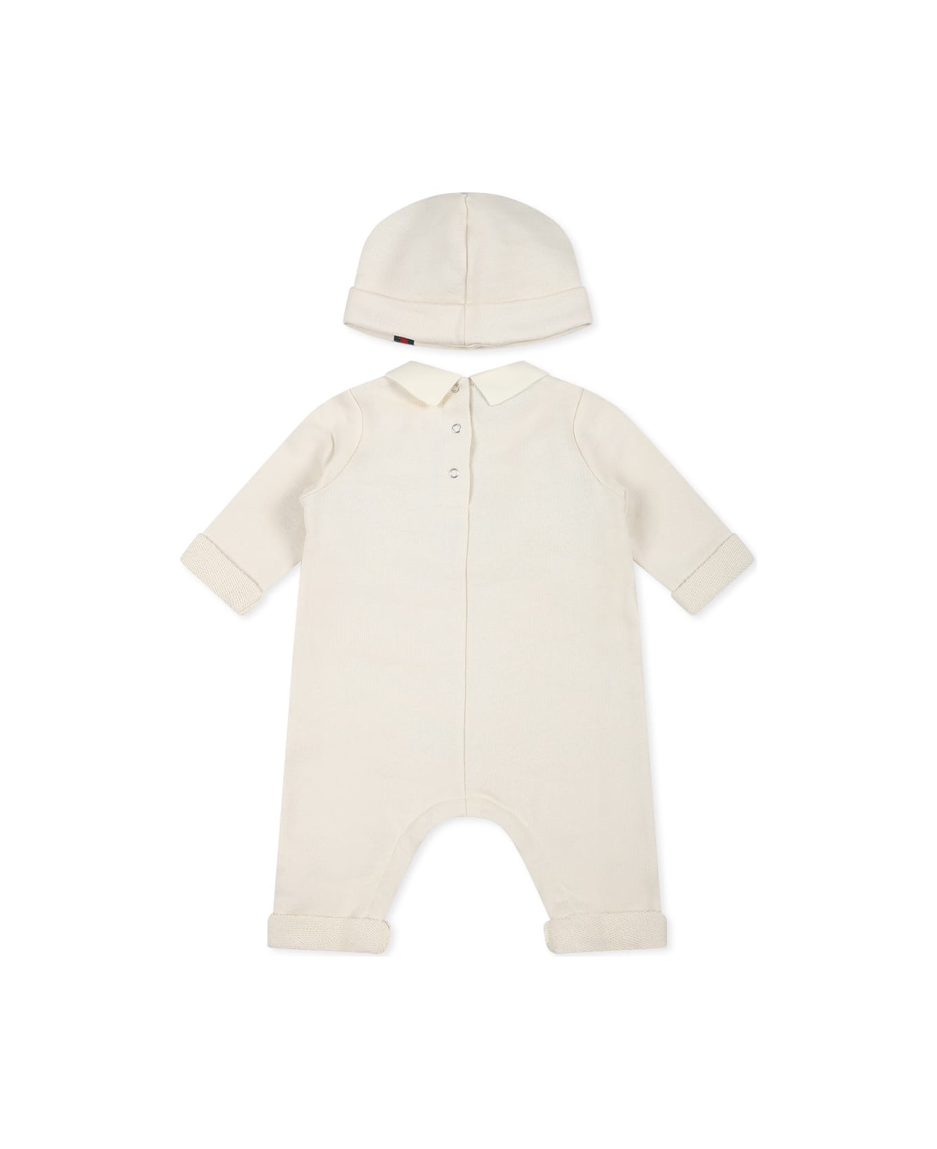 Gucci Ivory Babygrow Set For Babykids With Gg - Ivory