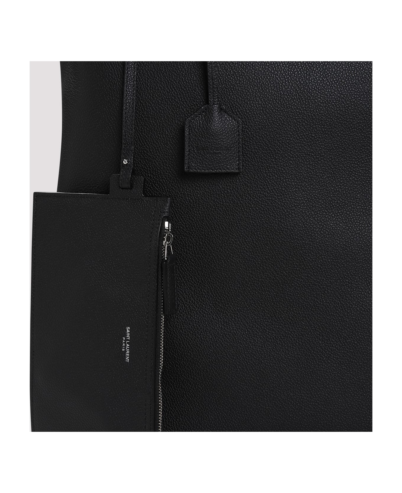 Saint Laurent Grained Leather Bold Shopping Bag - Black