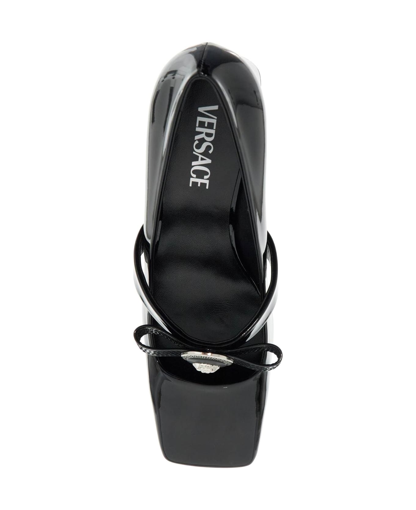 Versace Black Leather Décollètè - BLACK-PALLADIUM (Black)