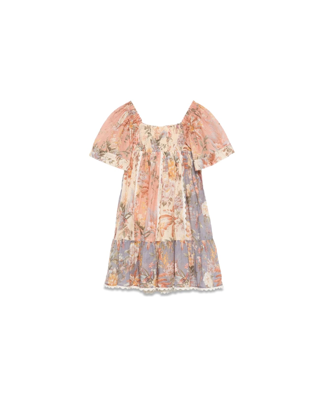 Zimmermann Tallow Paneled Frill Dress - MULTICOLOUR