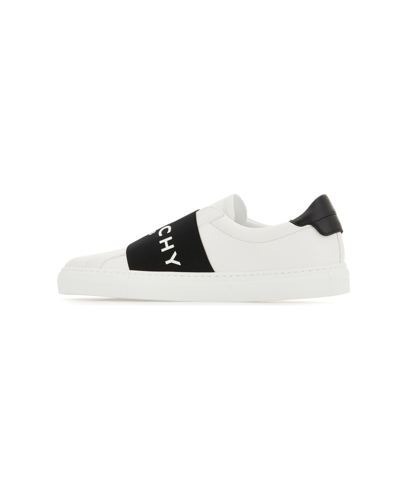 Givenchy White Leather Slip Ons - WHITE BLACK