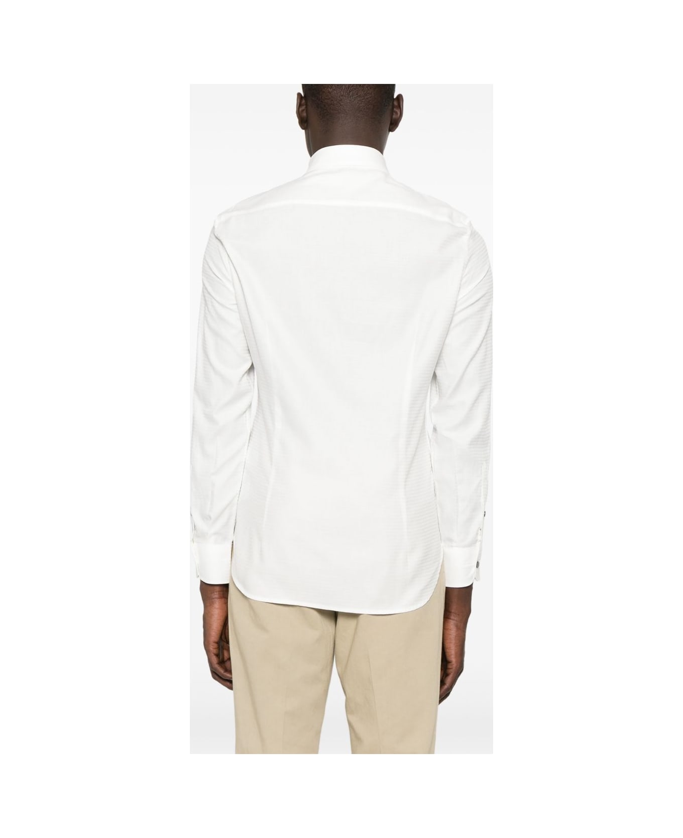 Emporio Armani Allover Logo Cotton Shirt - White