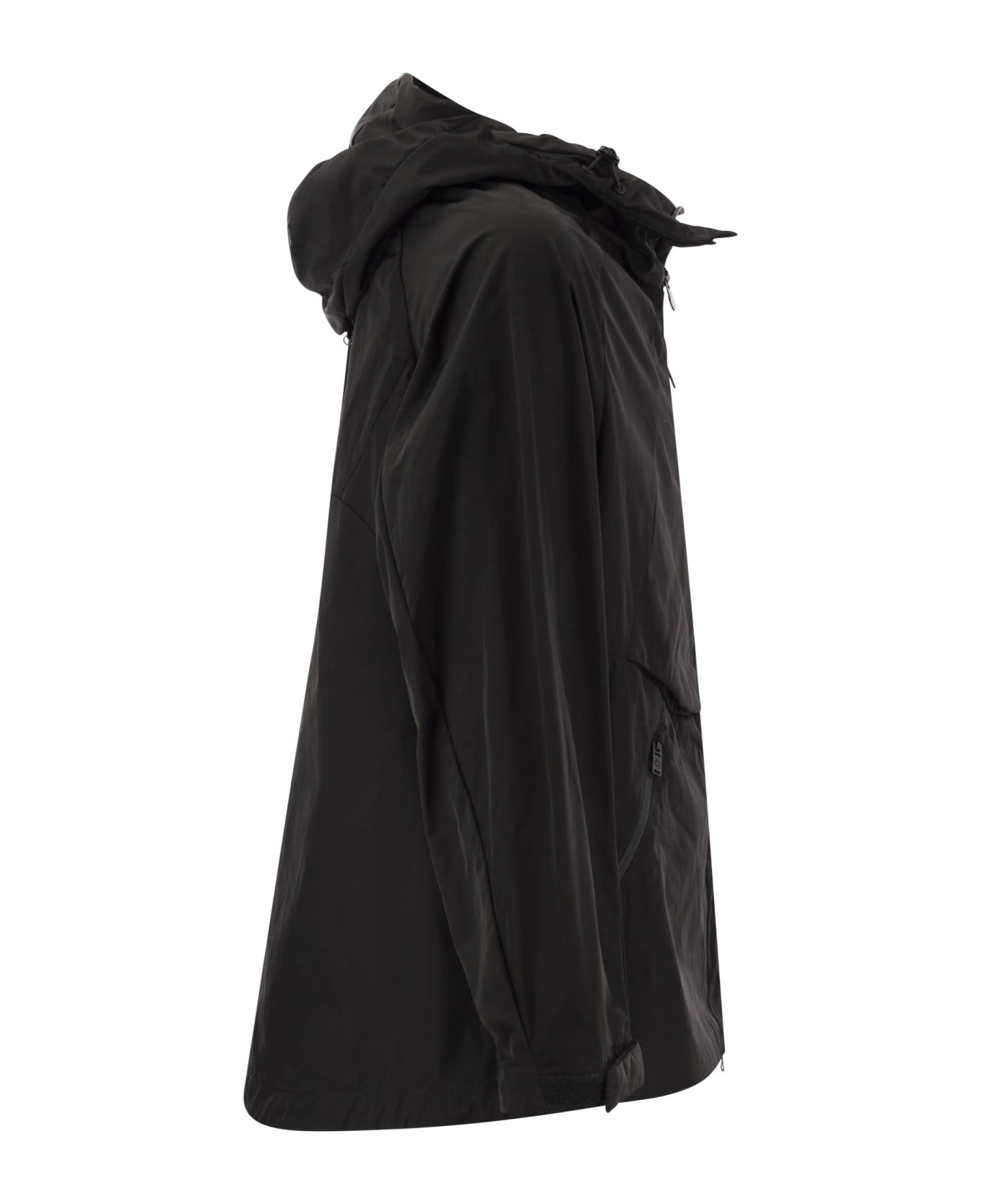 Colmar One-colour Hooded Jacket In Taffeta - Black