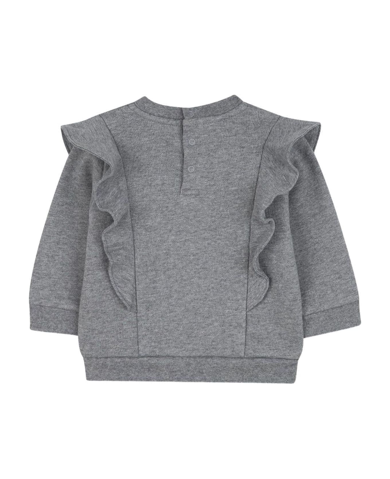 Chloé Grey Sweatshirt For Baby Girl With Logo - Grey
