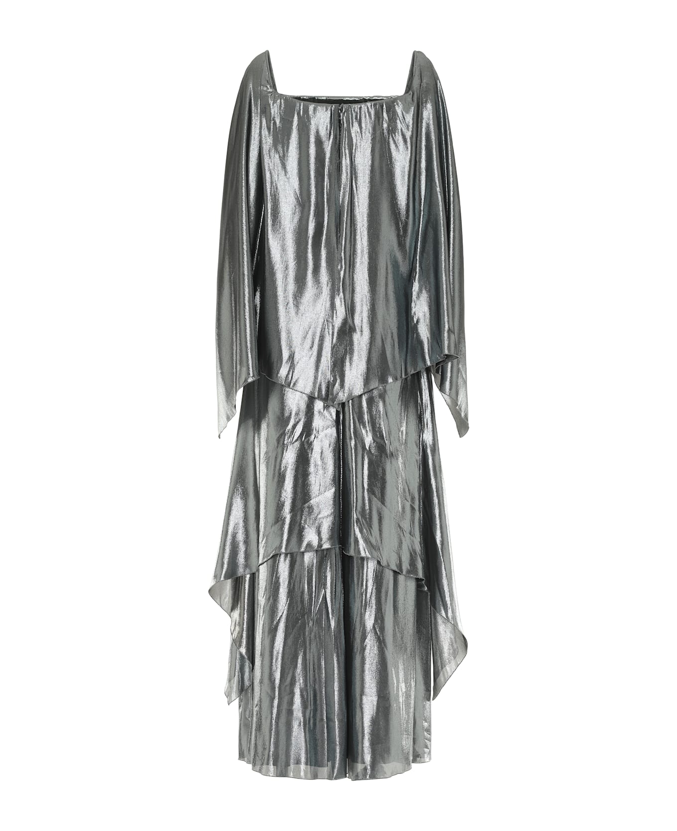 Alberta Ferretti Frill Dress - silver