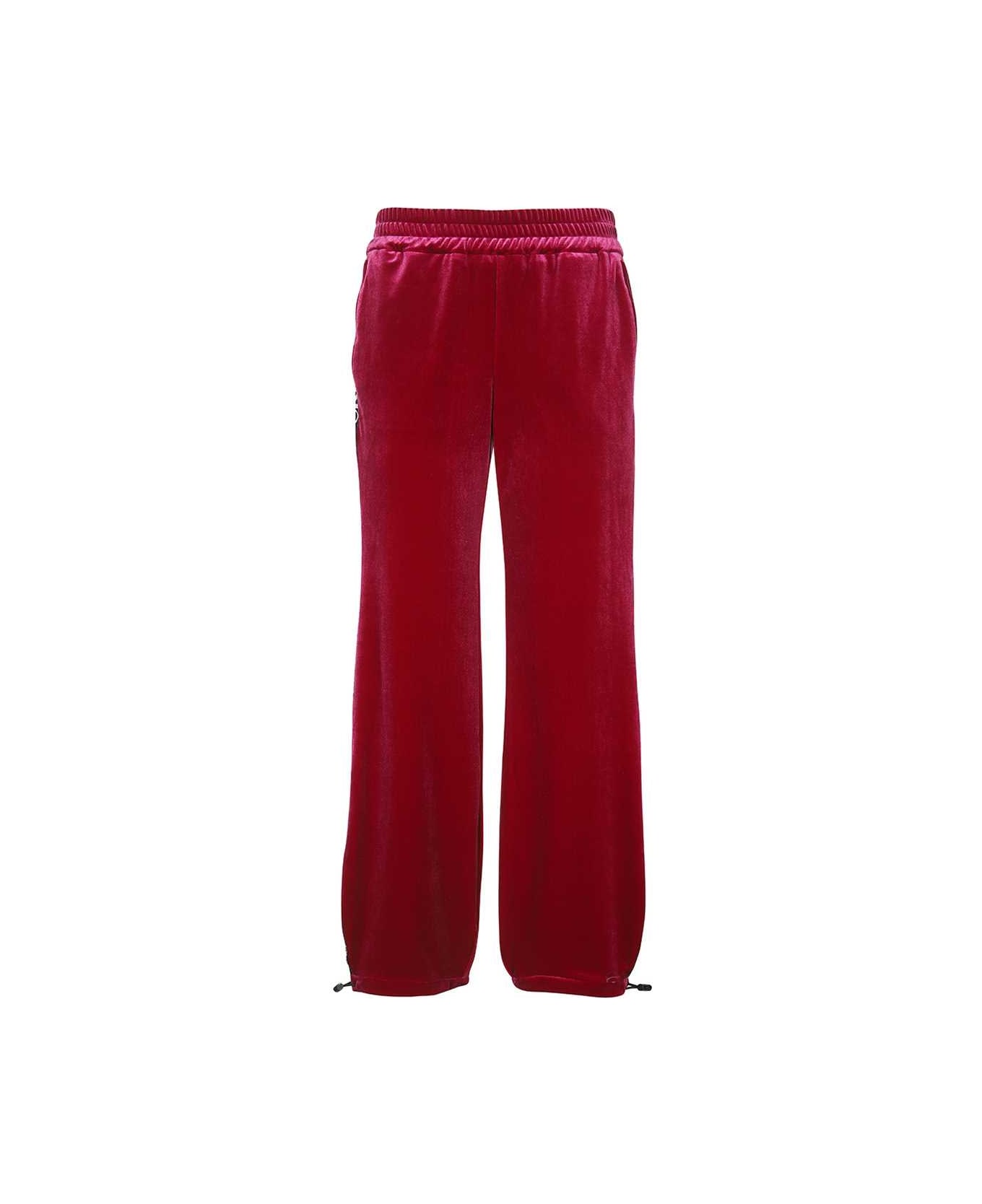 Versace Jeans Couture Velvet Trousers - Burgundy