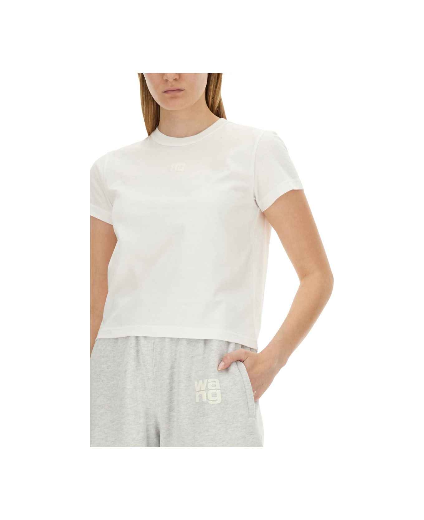 T by Alexander Wang Essential Shrunk T-shirt - WHITE