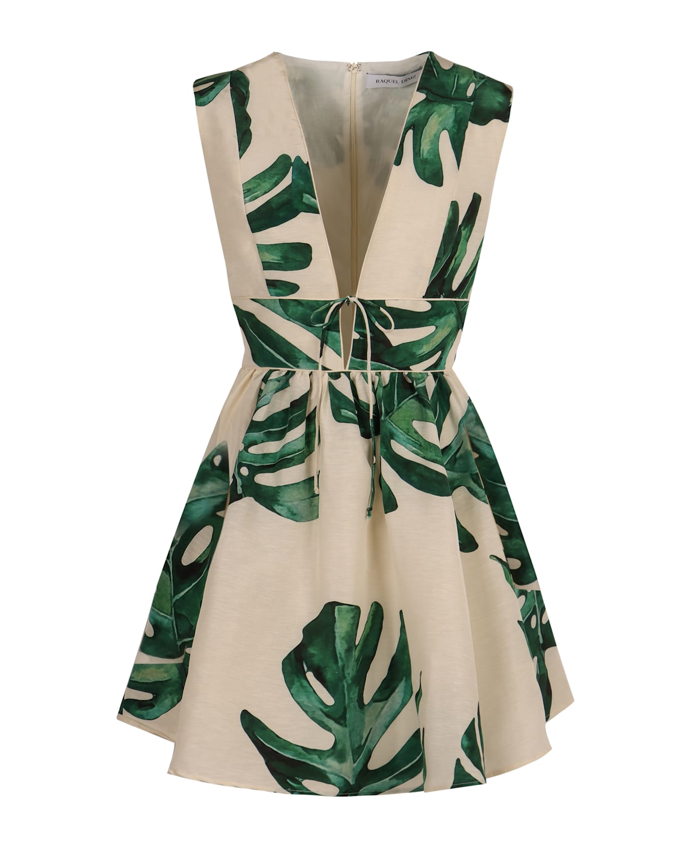 Raquel Diniz Linen And Silk Dress - panna
