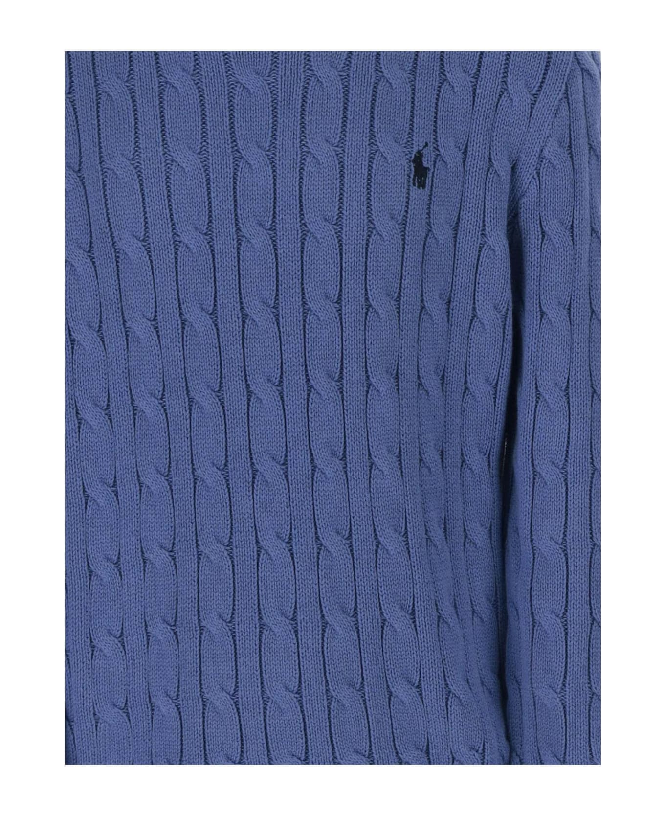 Ralph Lauren Cotton Sweater With Logo - Blu