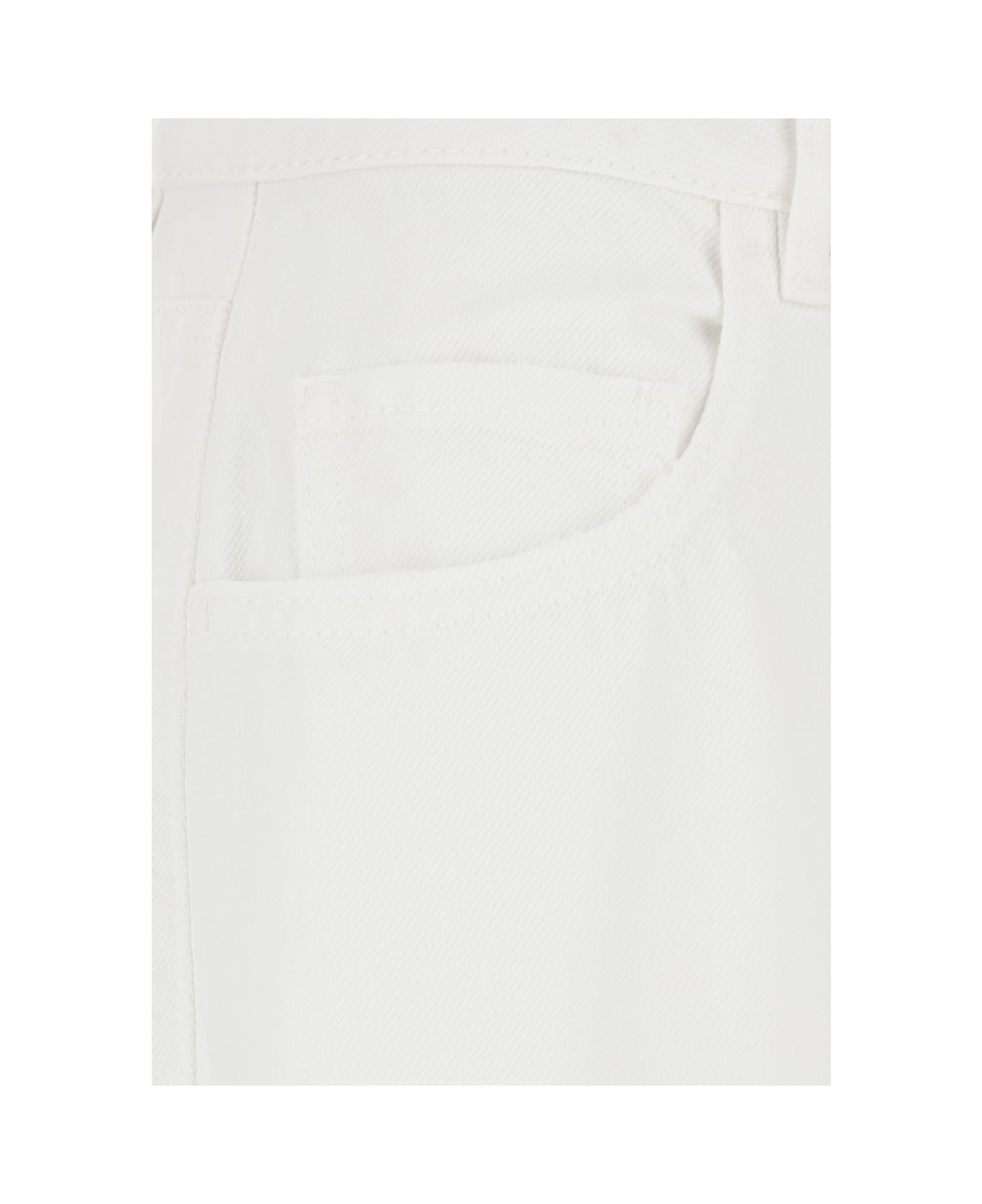 Icon Denim 
debby
 White Five Pocket Jeans With Logo Patch On The Back In Cotton Woman - White