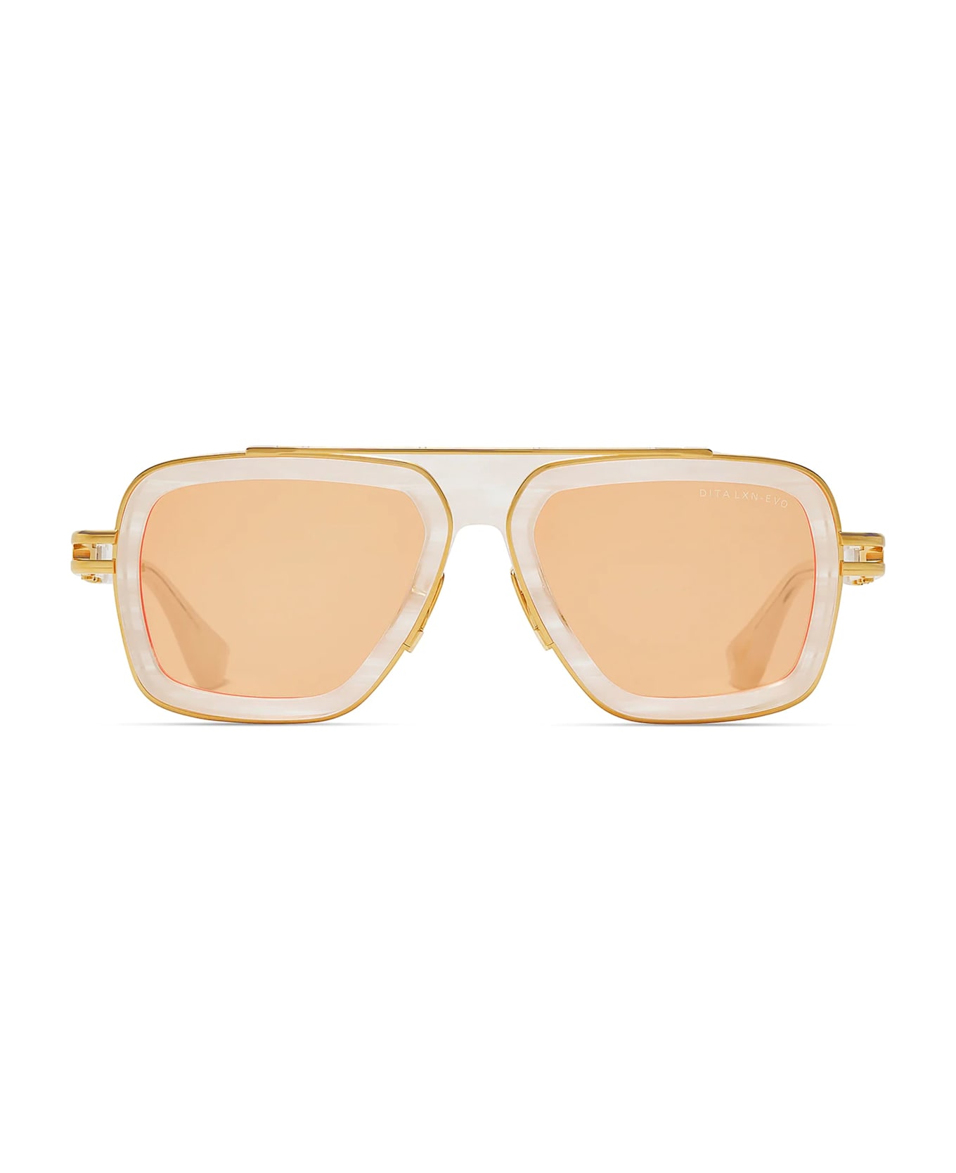 Dita Lxn-evo - White Swirl / Yellow Gold Sunglasses - white/gold