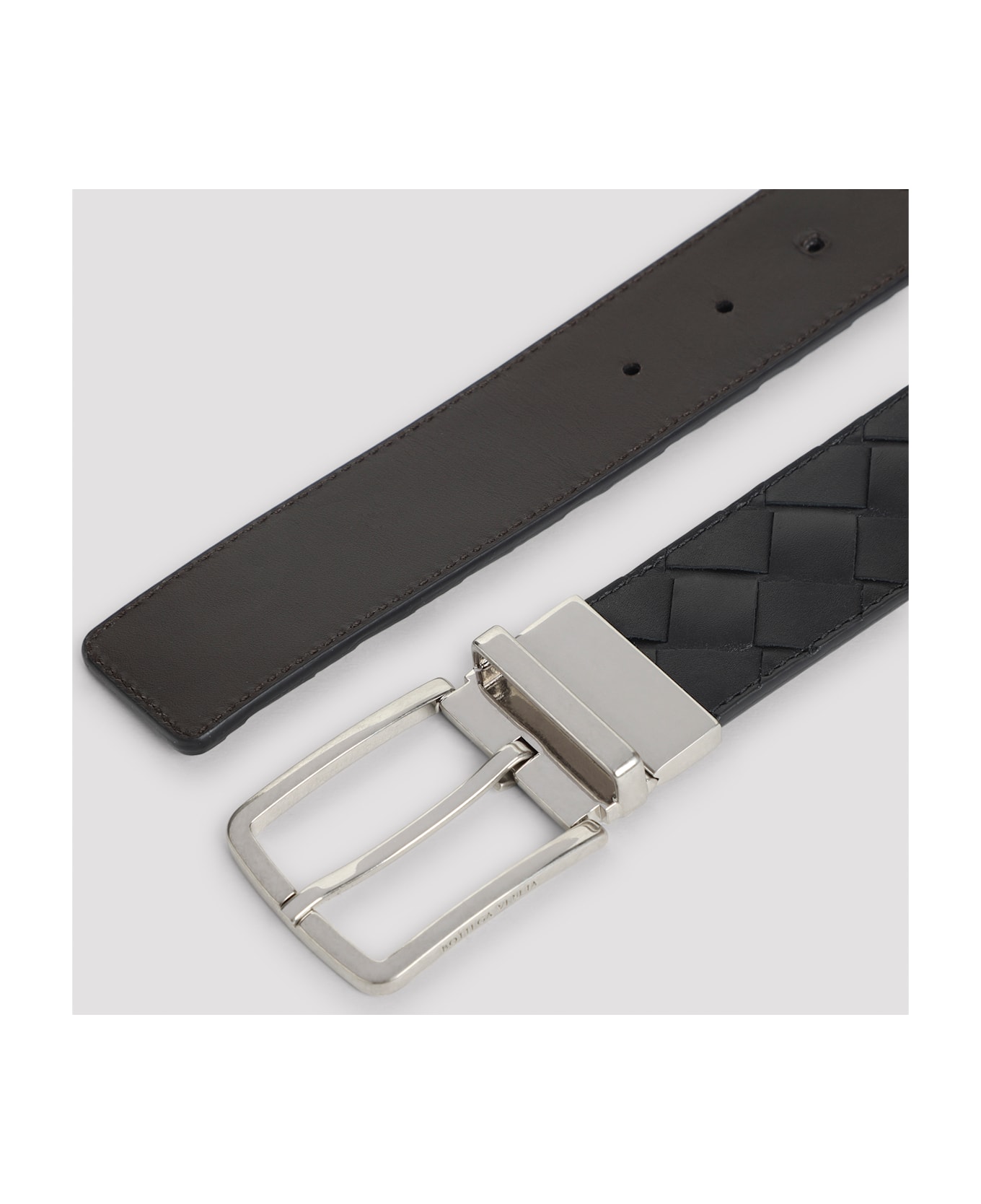 Bottega Veneta Leather Belt - Black Fondant