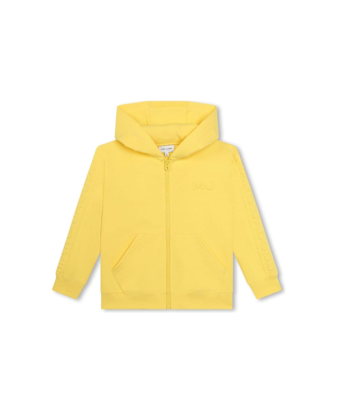Marc Jacobs Yellow Hoodie With Zip Closure In Cotton Boy - Yellow