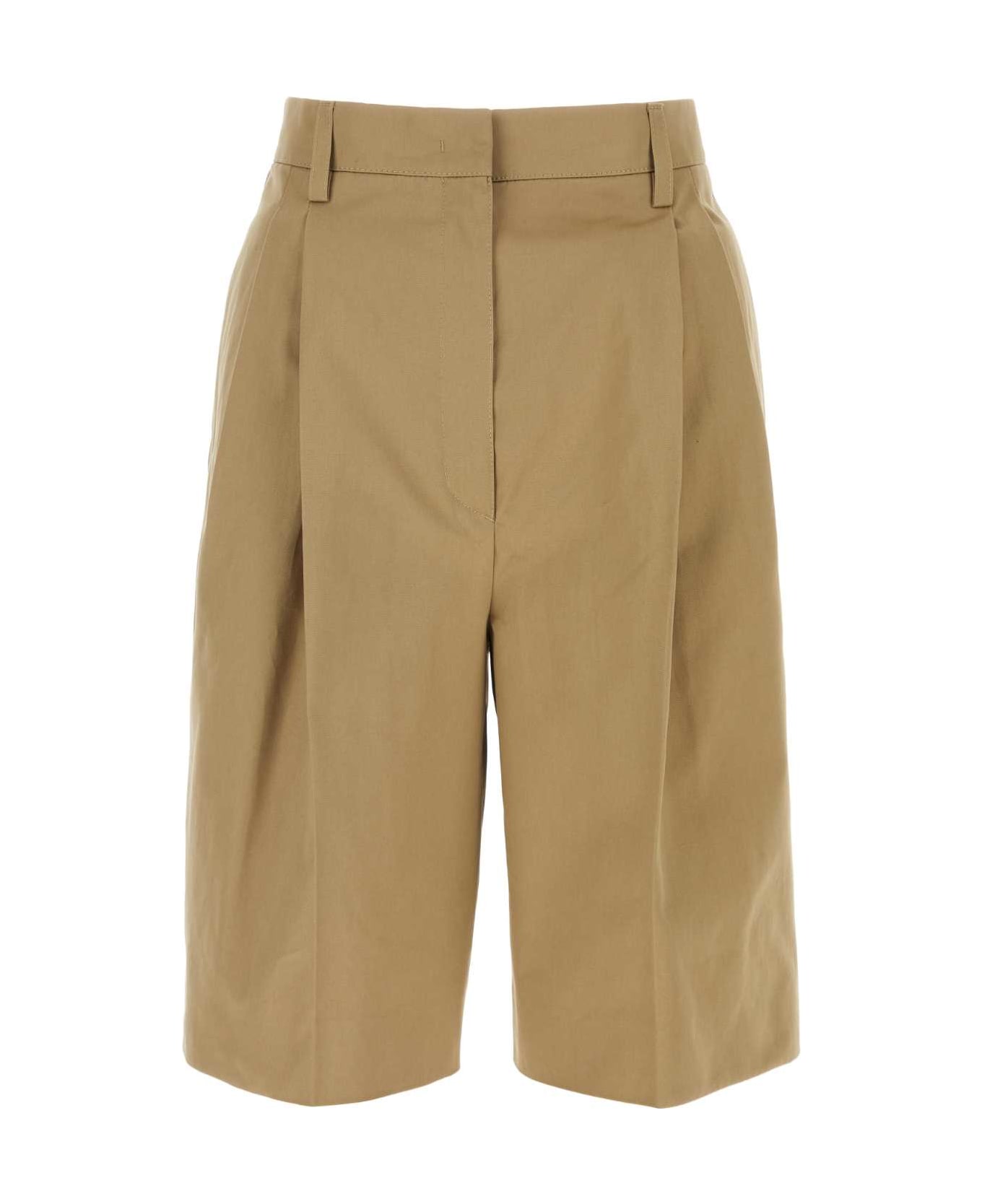 Prada Beige Cotton Bermuda Shorts - KAKI