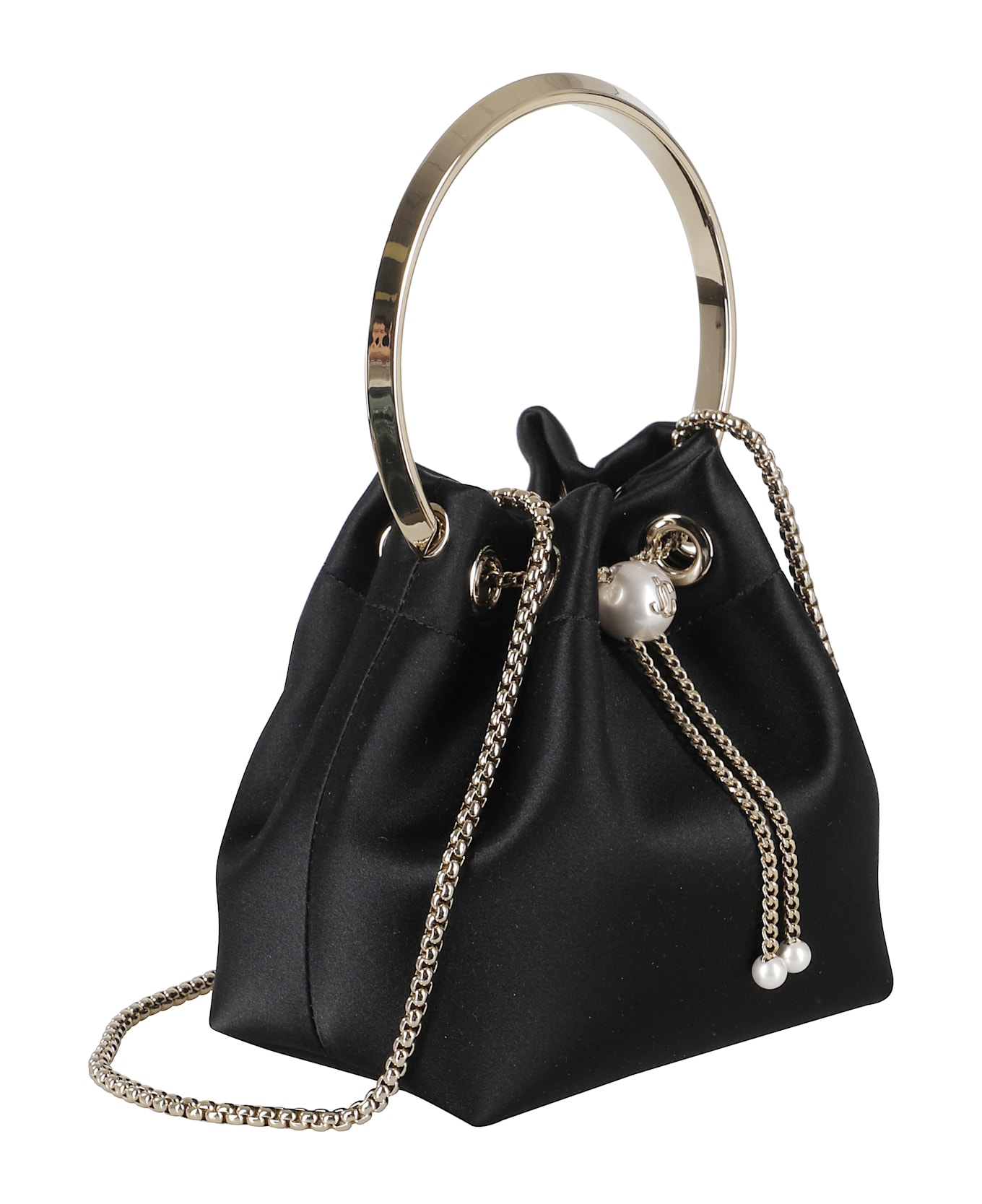 Jimmy Choo Satin Pearl Clousure - Black Light Gold