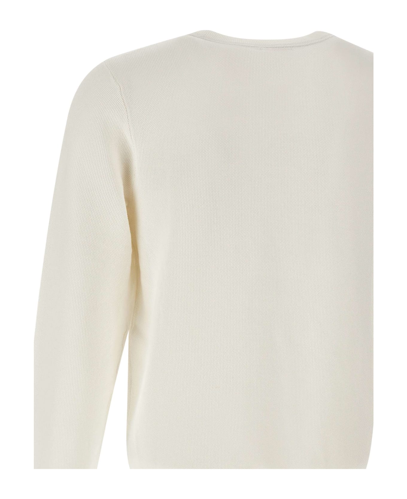 Sun 68 "round Vintage" Cotton Sweater - WHITE