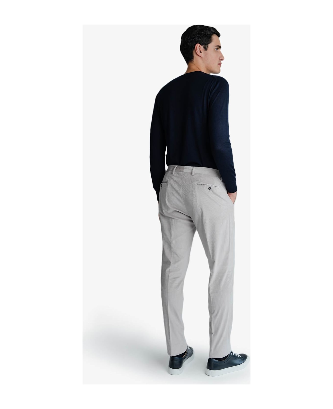 Larusmiani Velvet Trousers Howard Pants - LightGray