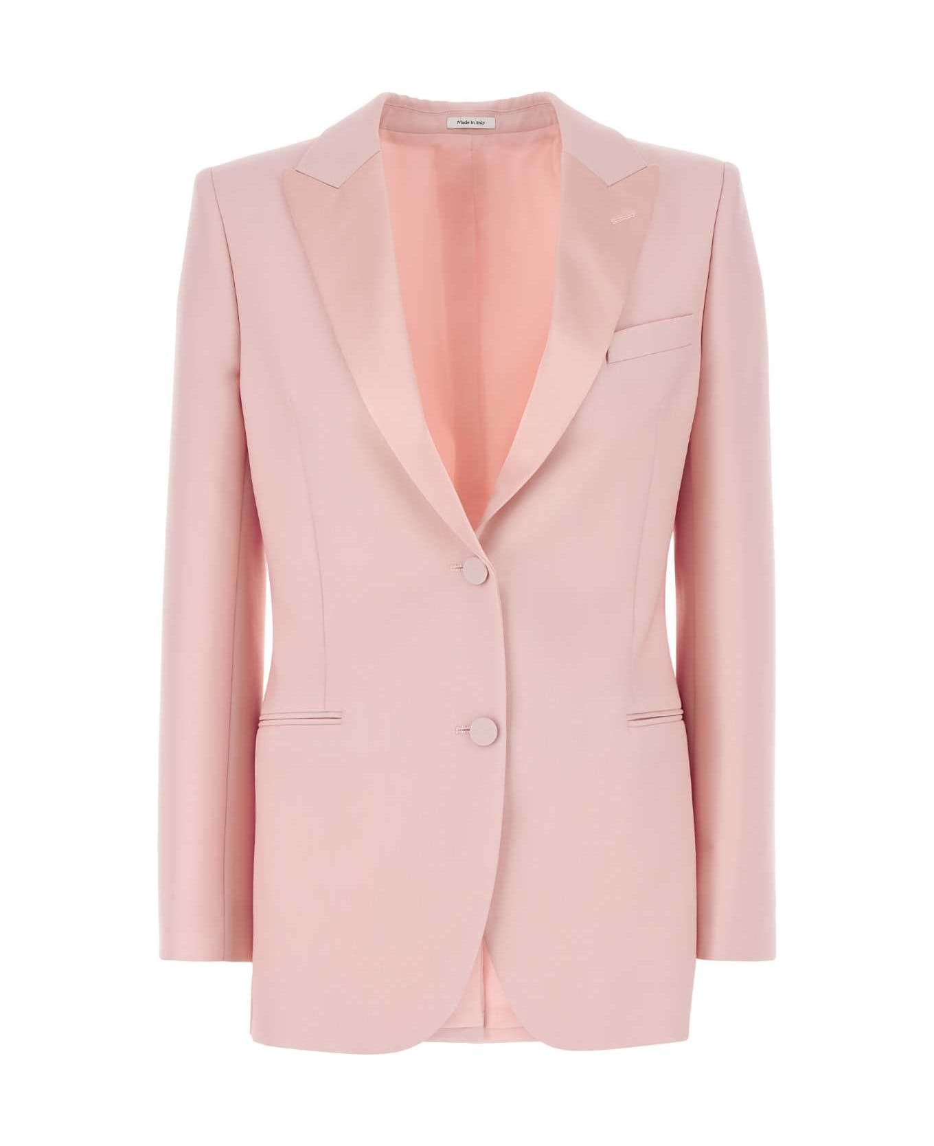 Alexander McQueen Pink Wool Blend Blazer - ROSE