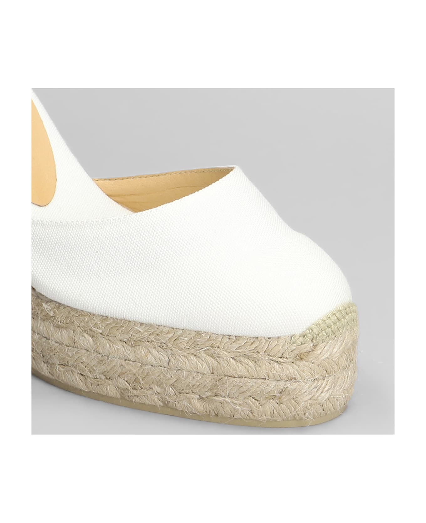 Castañer Carina-8ed-001 Wedges In White Canvas - white
