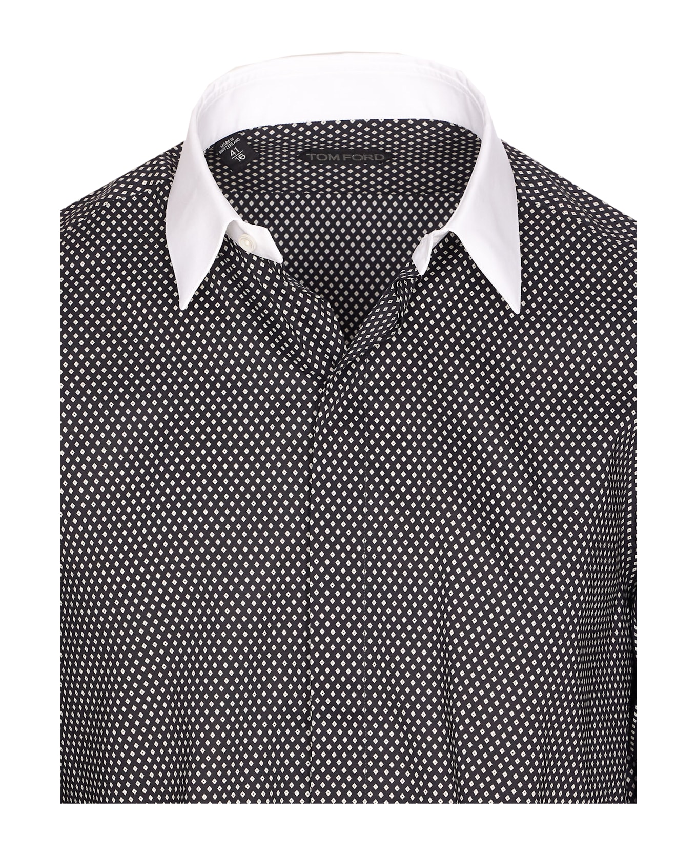 Tom Ford Diamond Print Shirt - Black