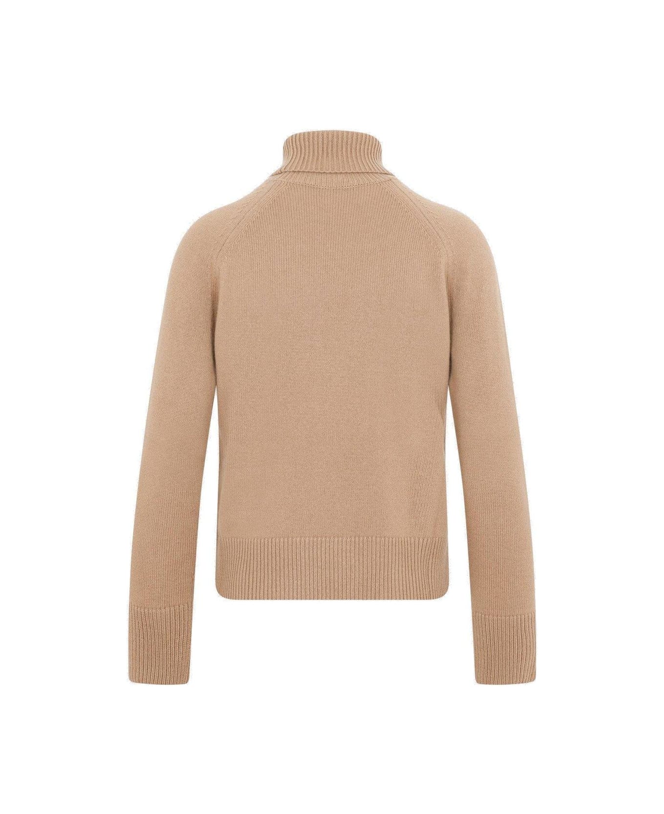 'S Max Mara High Neck Knitted Jumper - Cammello