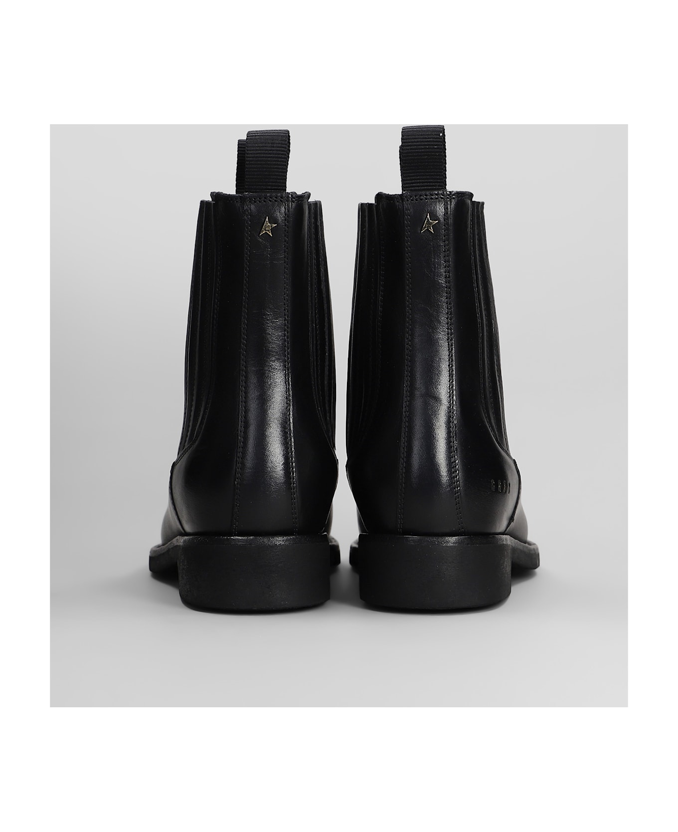 Golden Goose Chelsea Combat Boots In Black Leather - black