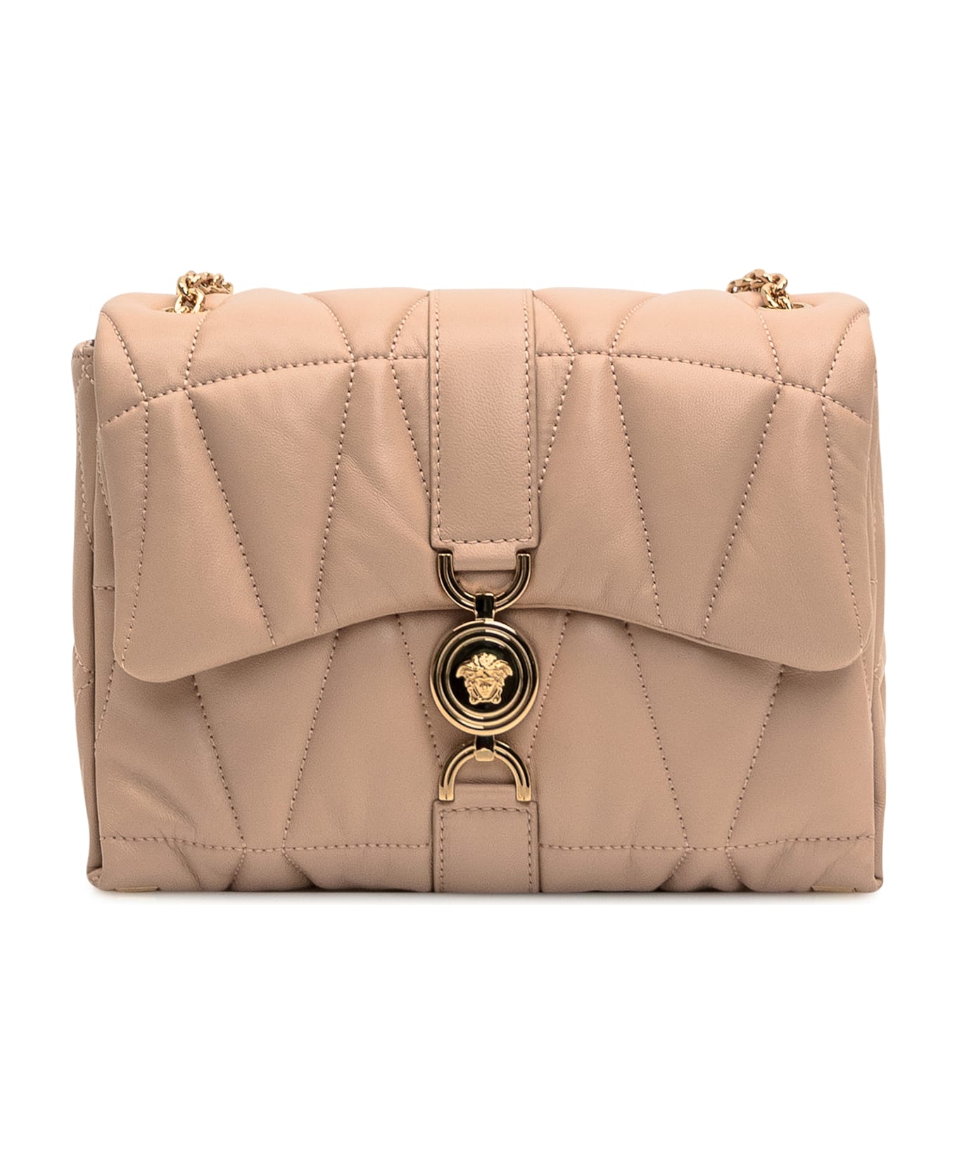 Versace Kleio Quilted Shoulder Bag - Nude