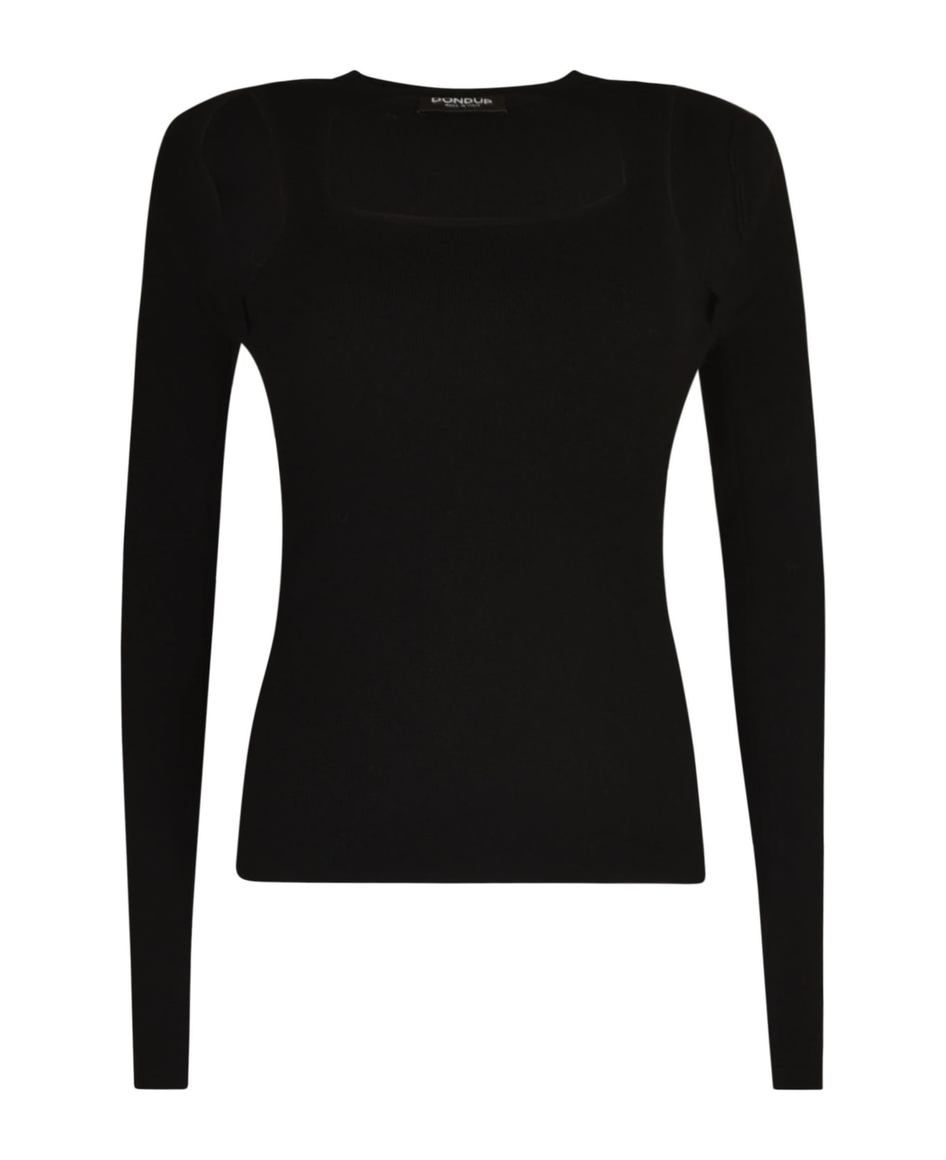 Dondup Cut-out Detail Square-neck Pullover - Black ニットウェア